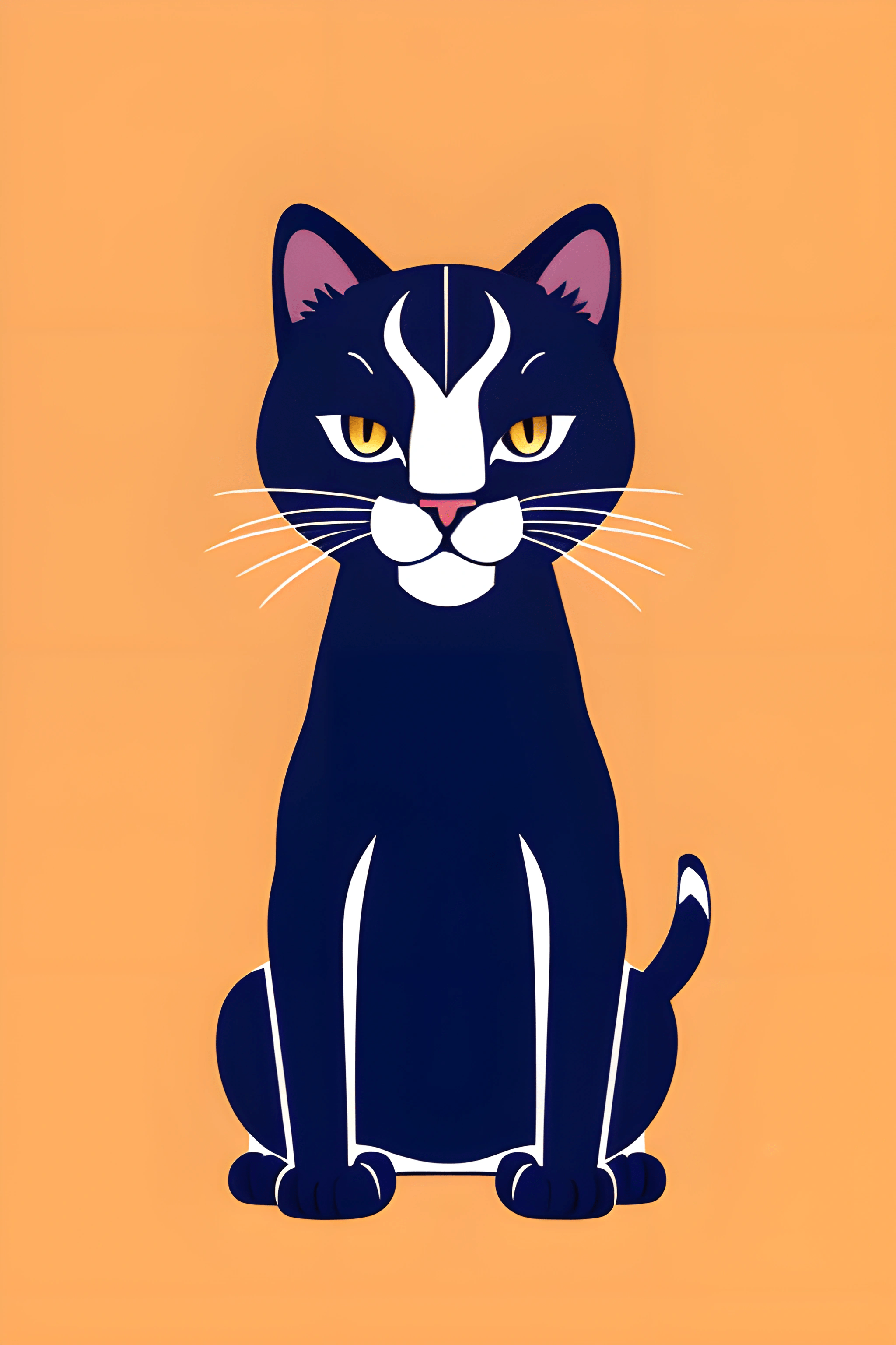 Stylized Black Cat Illustration - Free Download - AI Scribbles