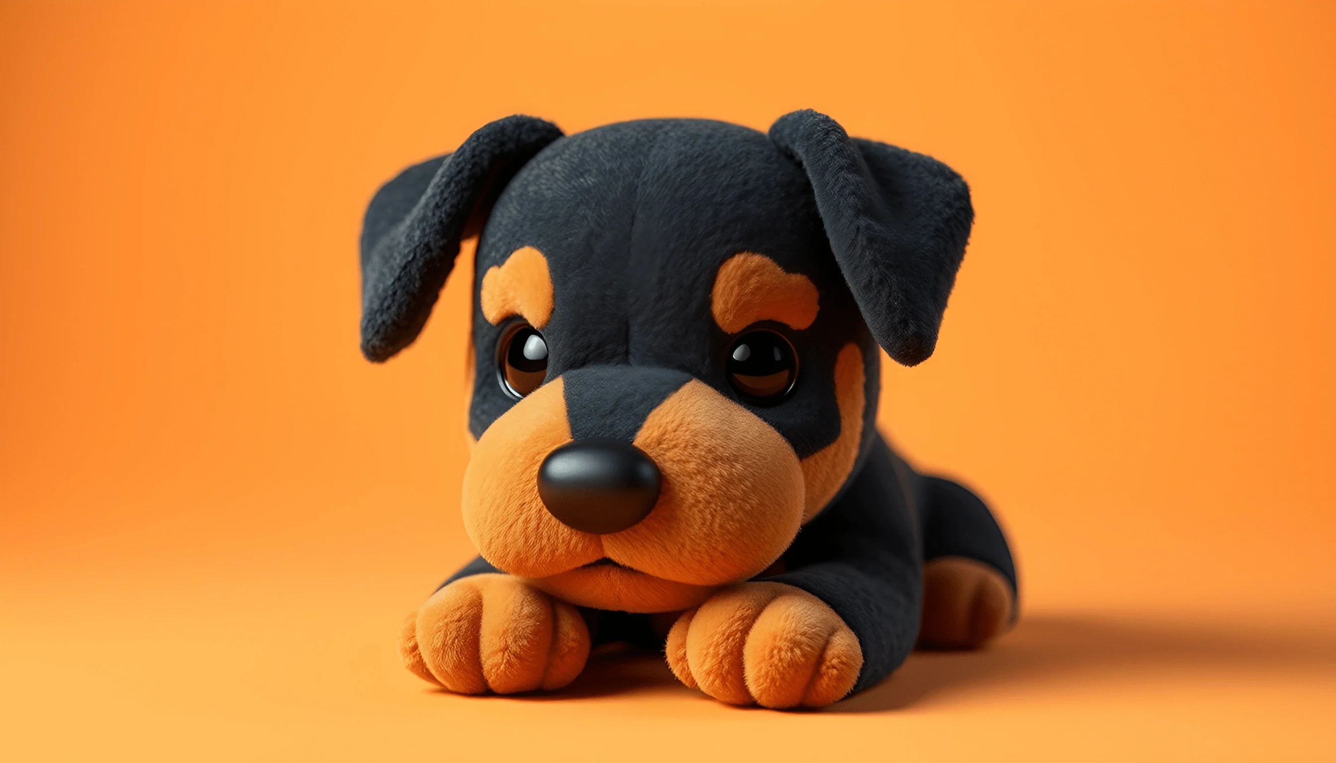 Cute Plush Rottweiler Toy - Free Download - AI Scribbles