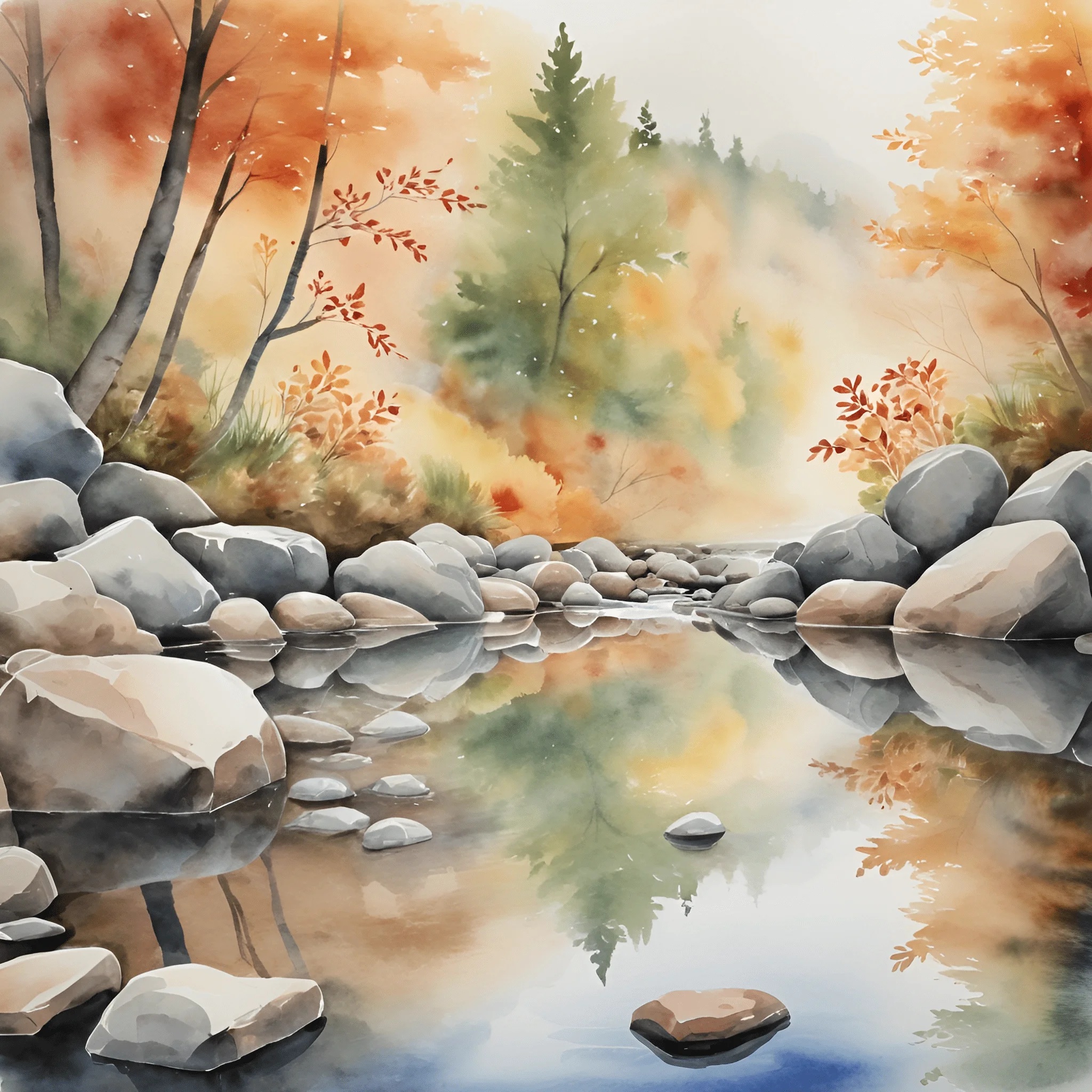 Serene Autumn Landscape with Reflective Water - Free Download - AI ...