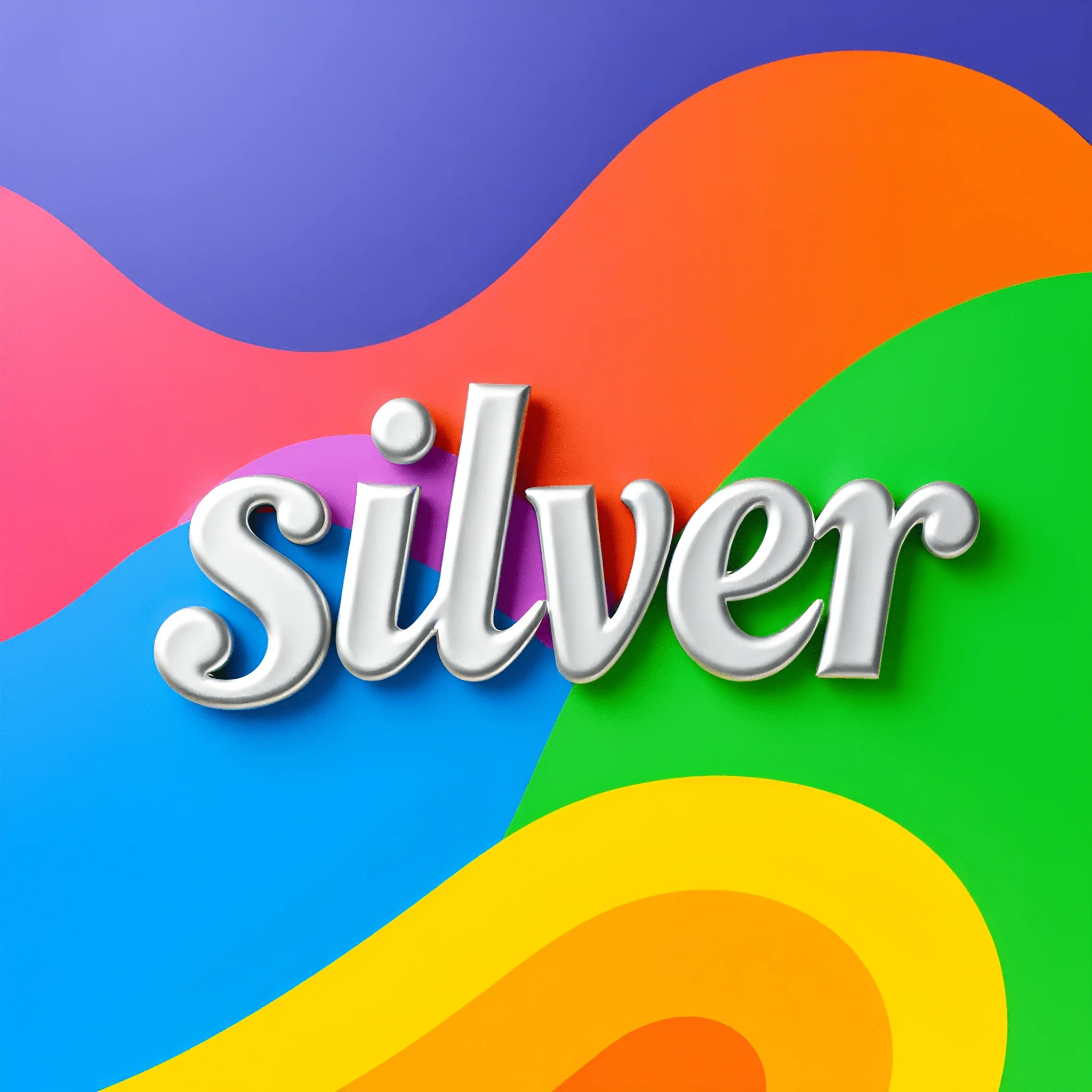 Colorful Silver Typography Design - Free Download - AI Scribbles