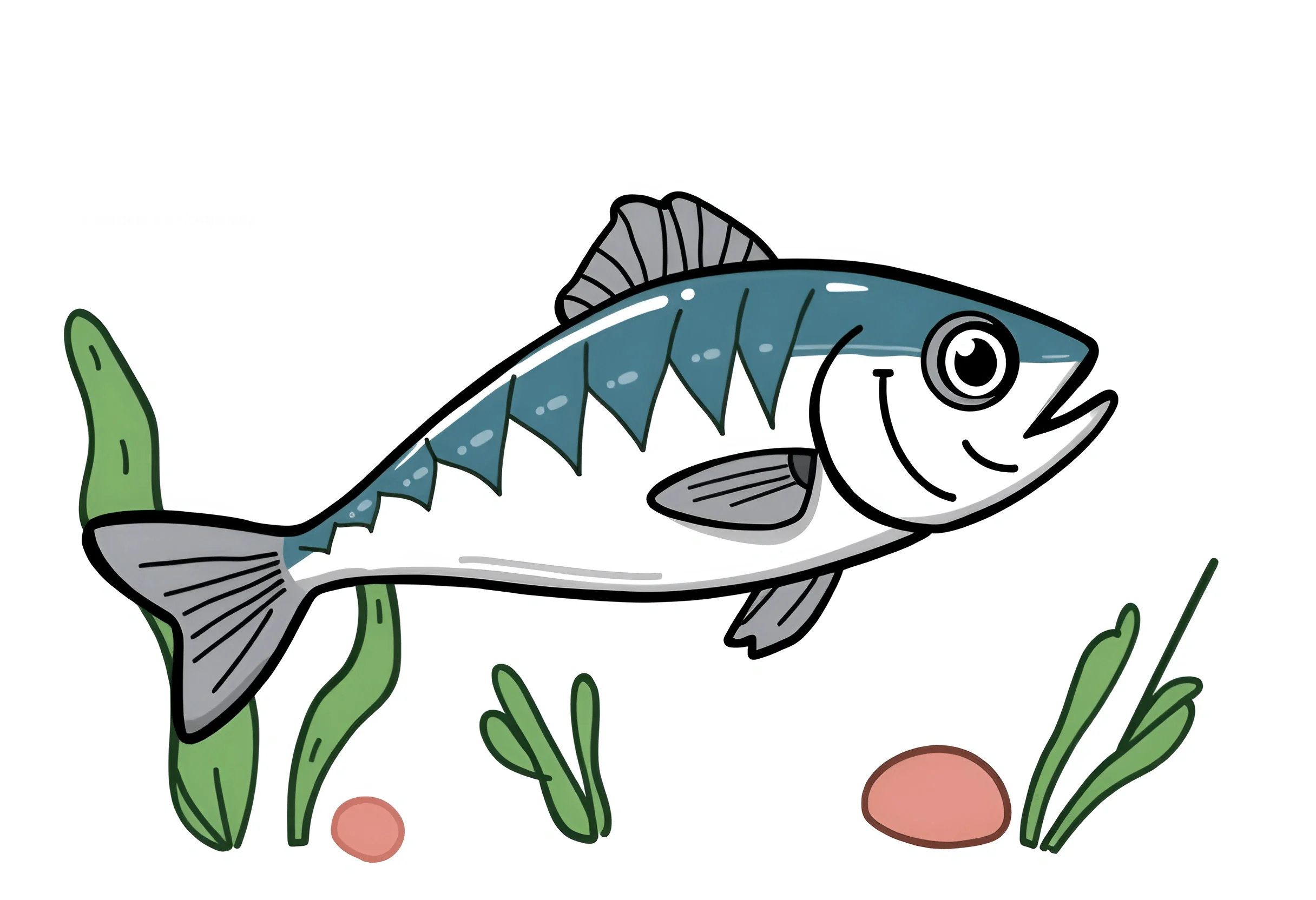 Cartoon Style Fish Illustration - Free Download - AI Scribbles