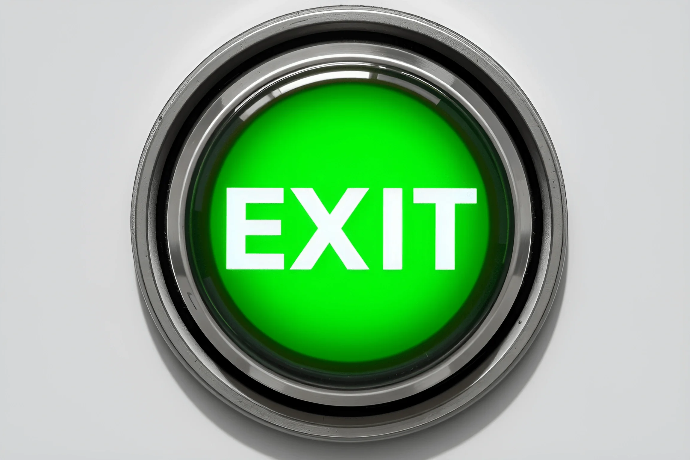 Exis Button Green Exit Button With Metallic Frame - Free Download - AI Scribbles