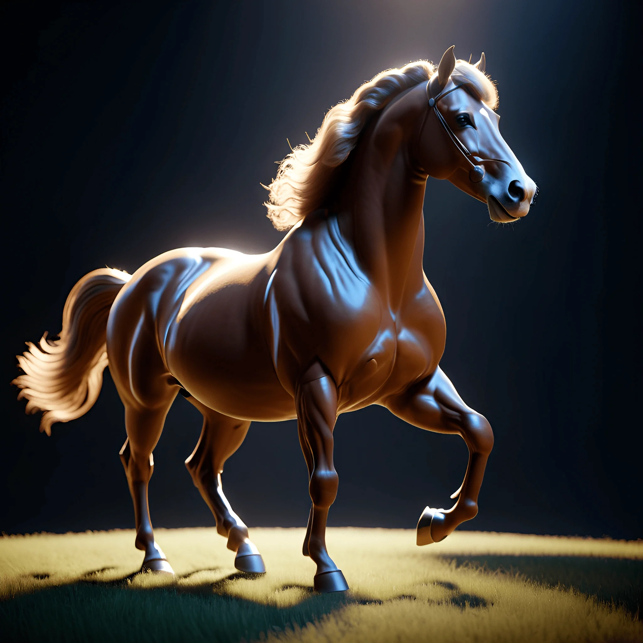 Sculpted Horse in Dramatic Lighting - Free Download - AI Scribbles