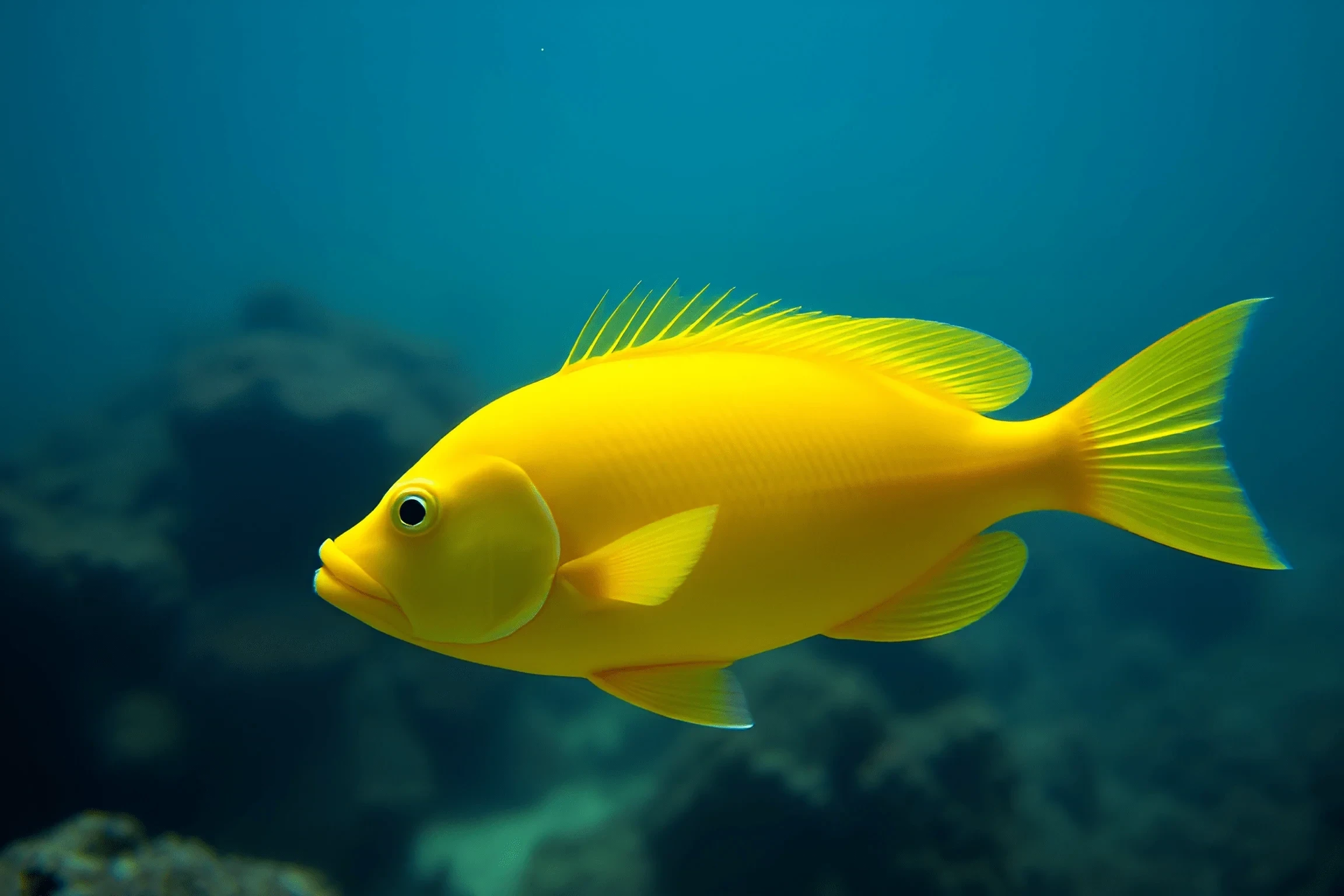 Yellowb Fish Yellow Tropical Fish Underwater - Free Download - AI Scribbles
