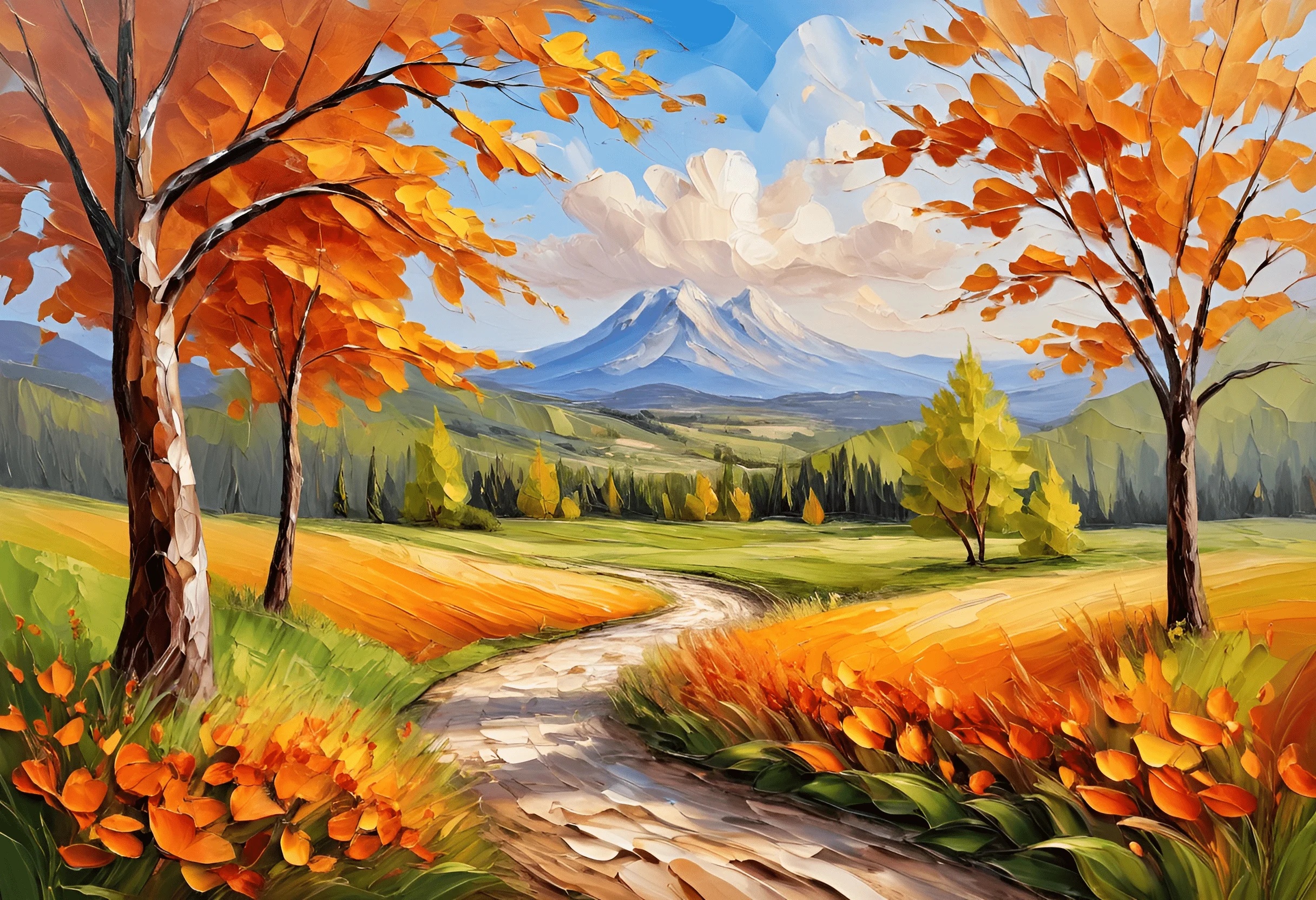 Vibrant Autumn Landscape - Free Download - AI Scribbles