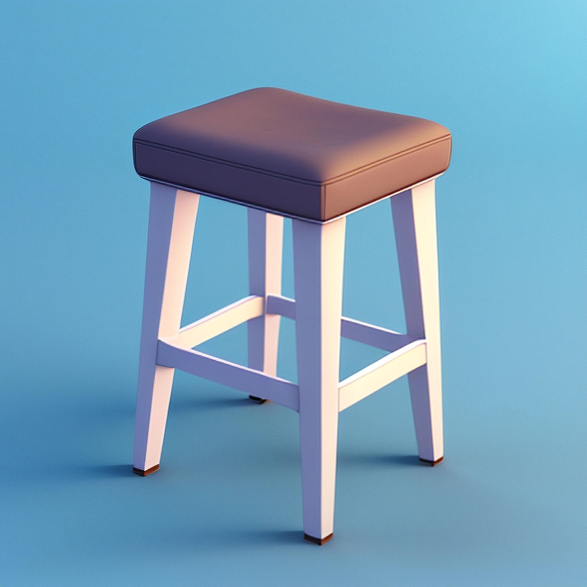 a stool with a seat on a blue background