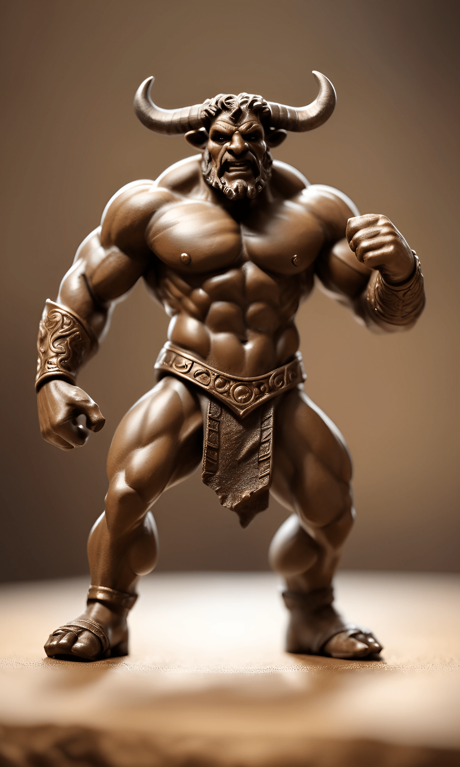 Minotaur Warrior Figurine - Free Download - AI Scribbles
