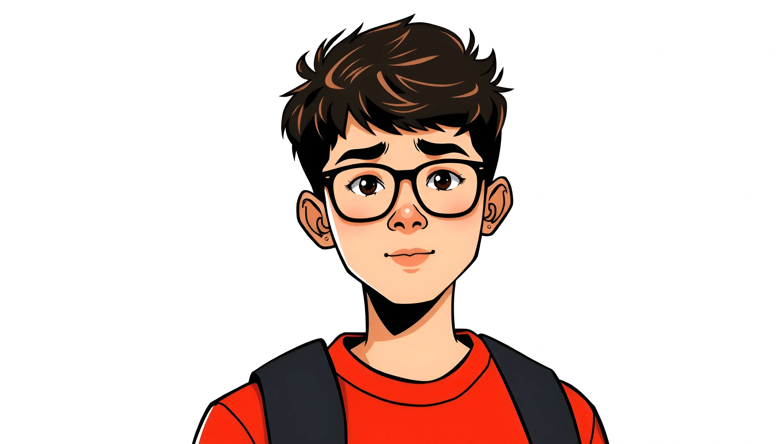 Young Boy Wearing Glasses and Backpack Illustration - Free Download ...