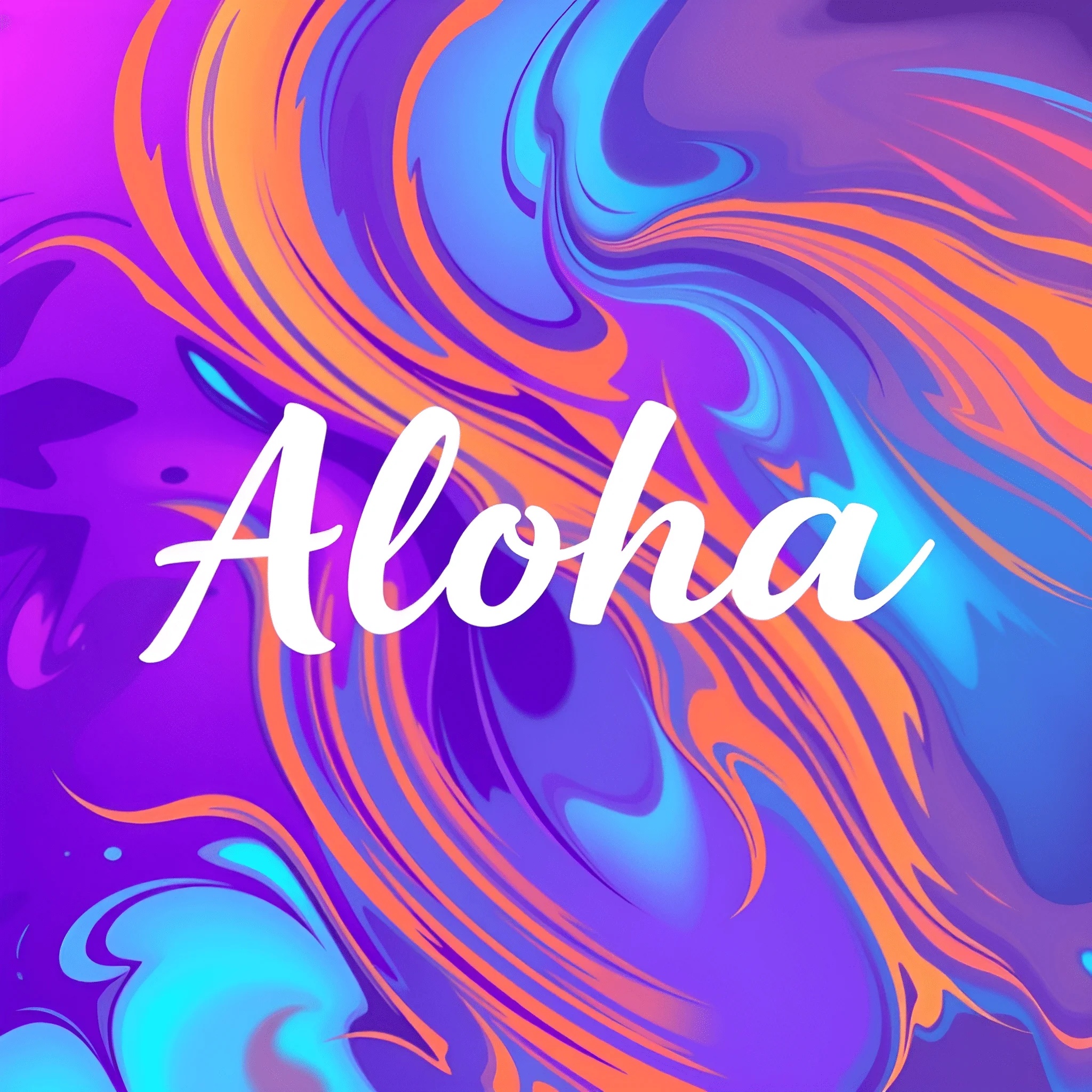 Aloha Text Box Colorful Abstract Aloha Text Design - Free Download - AI Scribbles