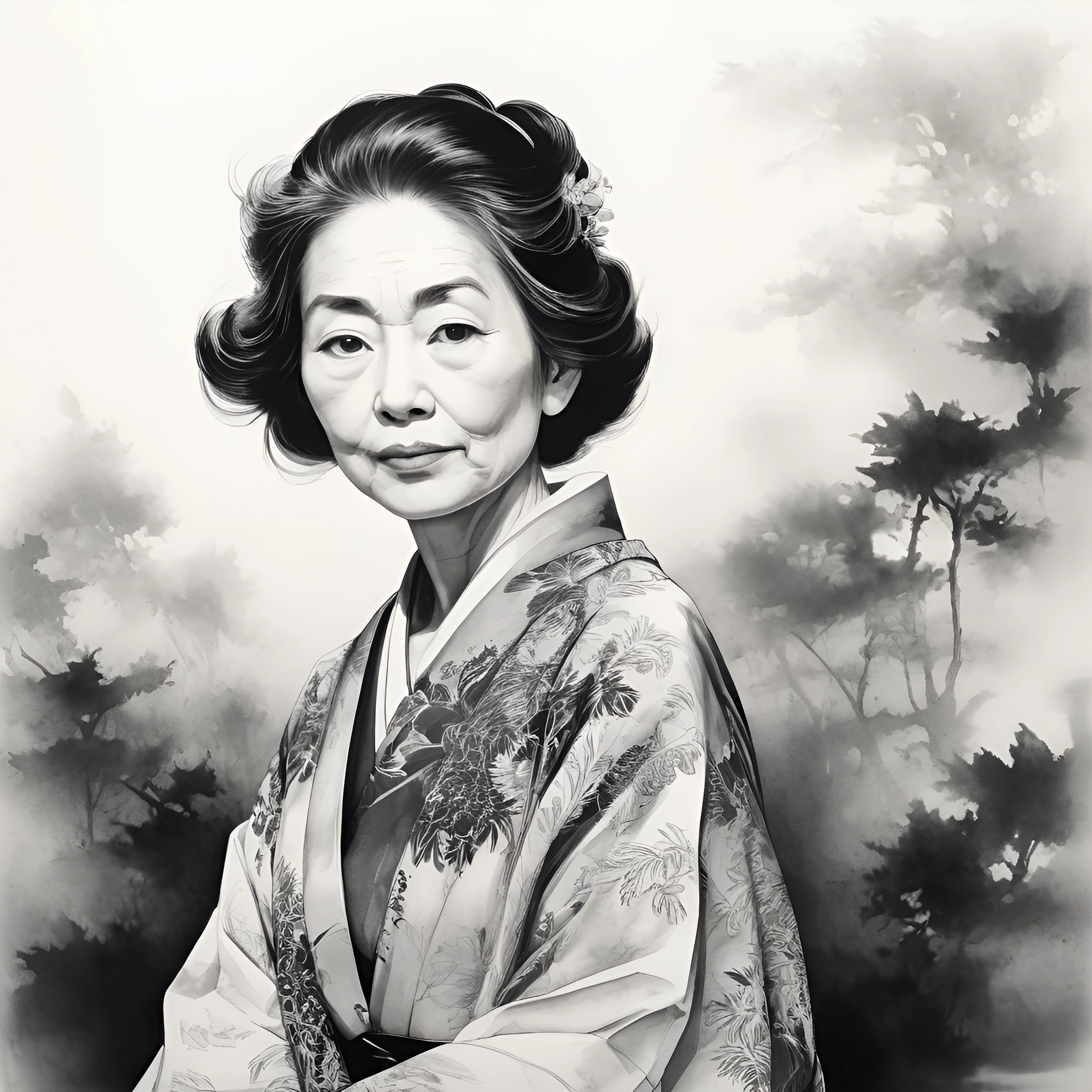 Elegant Portrait in Traditional Japanese Clothing - Free Download - AI ...