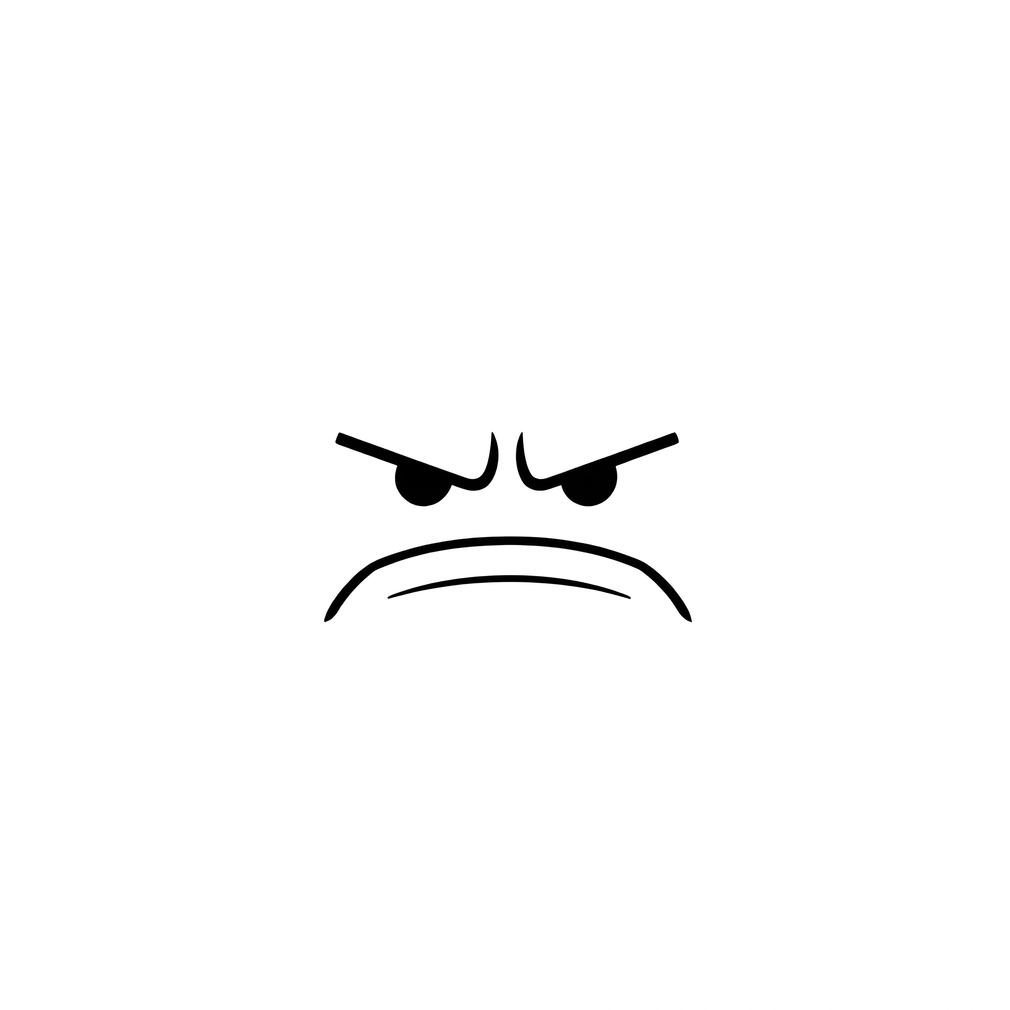 Minimalist Angry Face Illustration - Free Download - AI Scribbles