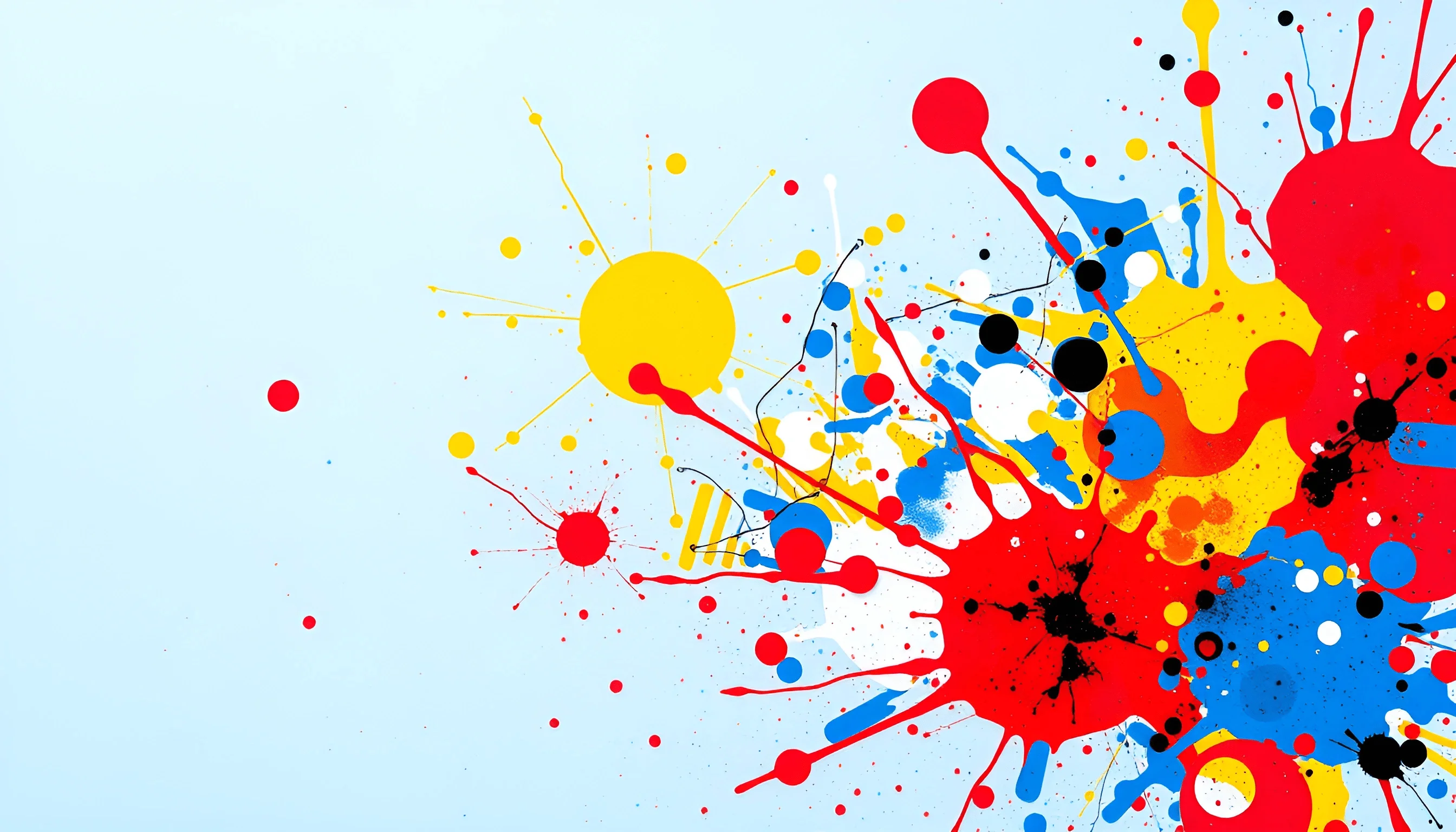 Light Splatter Design Abstract Colorful Paint Splatter on Light Blue Background - Free ...