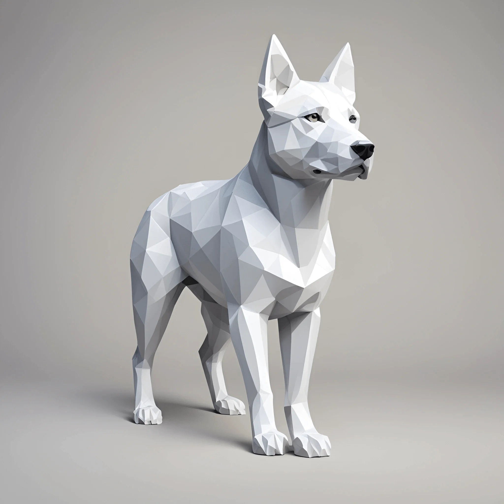 Poly Dogs Low Poly White Dog Sculpture - Free Download - AI Scribbles