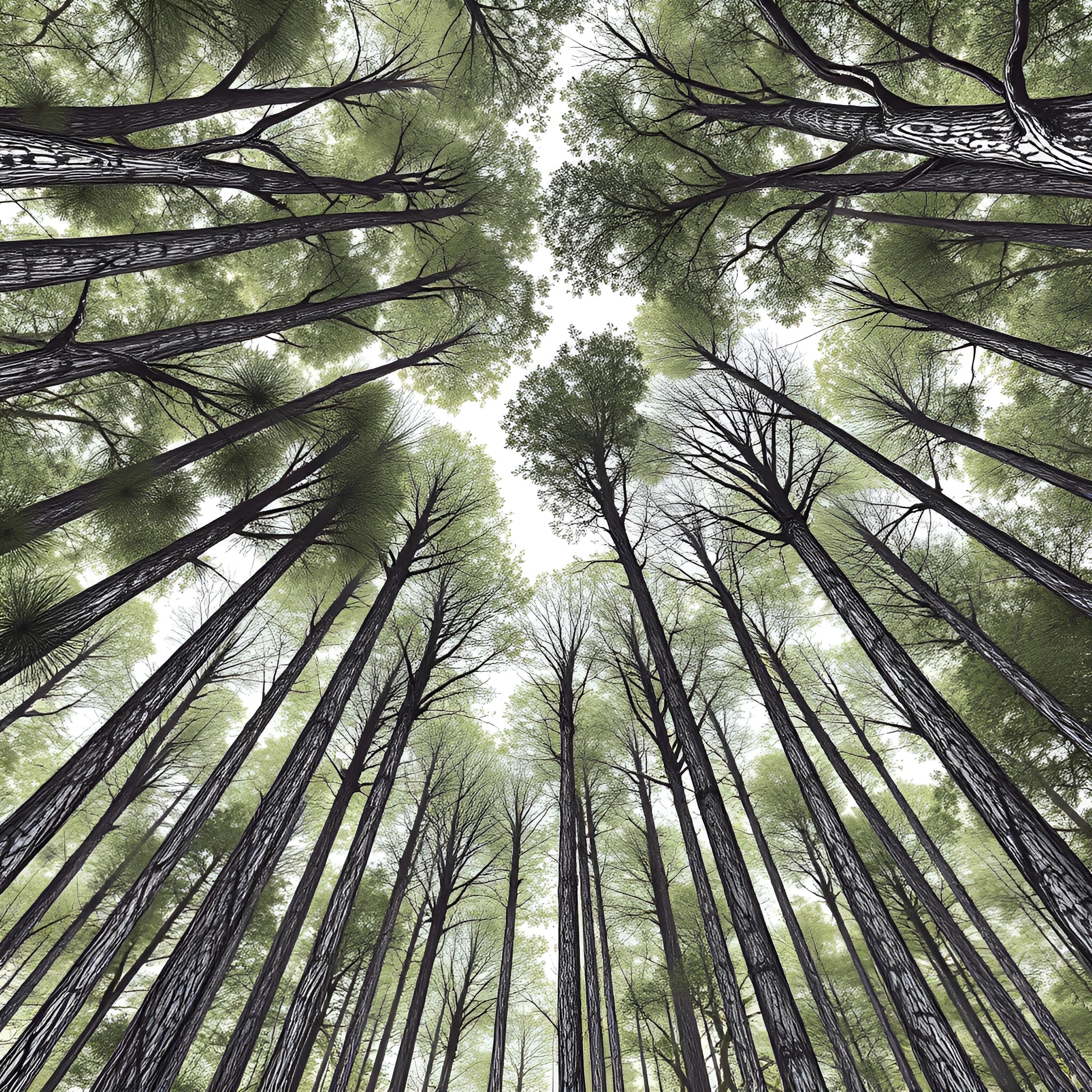 Looking Up at Lush Green Forest Canopy - Free Download - AI Scribbles