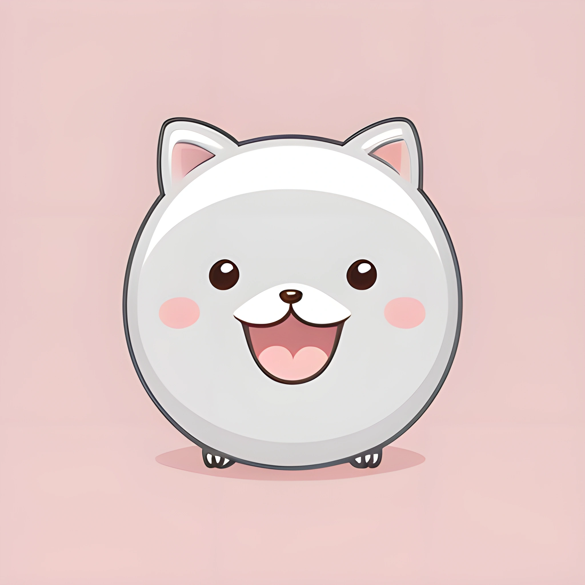 cartoon cat with a pink background