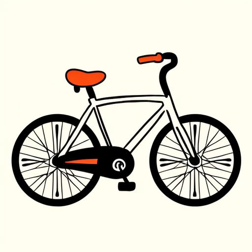 a close up of a bicycle with a red seat on a white background