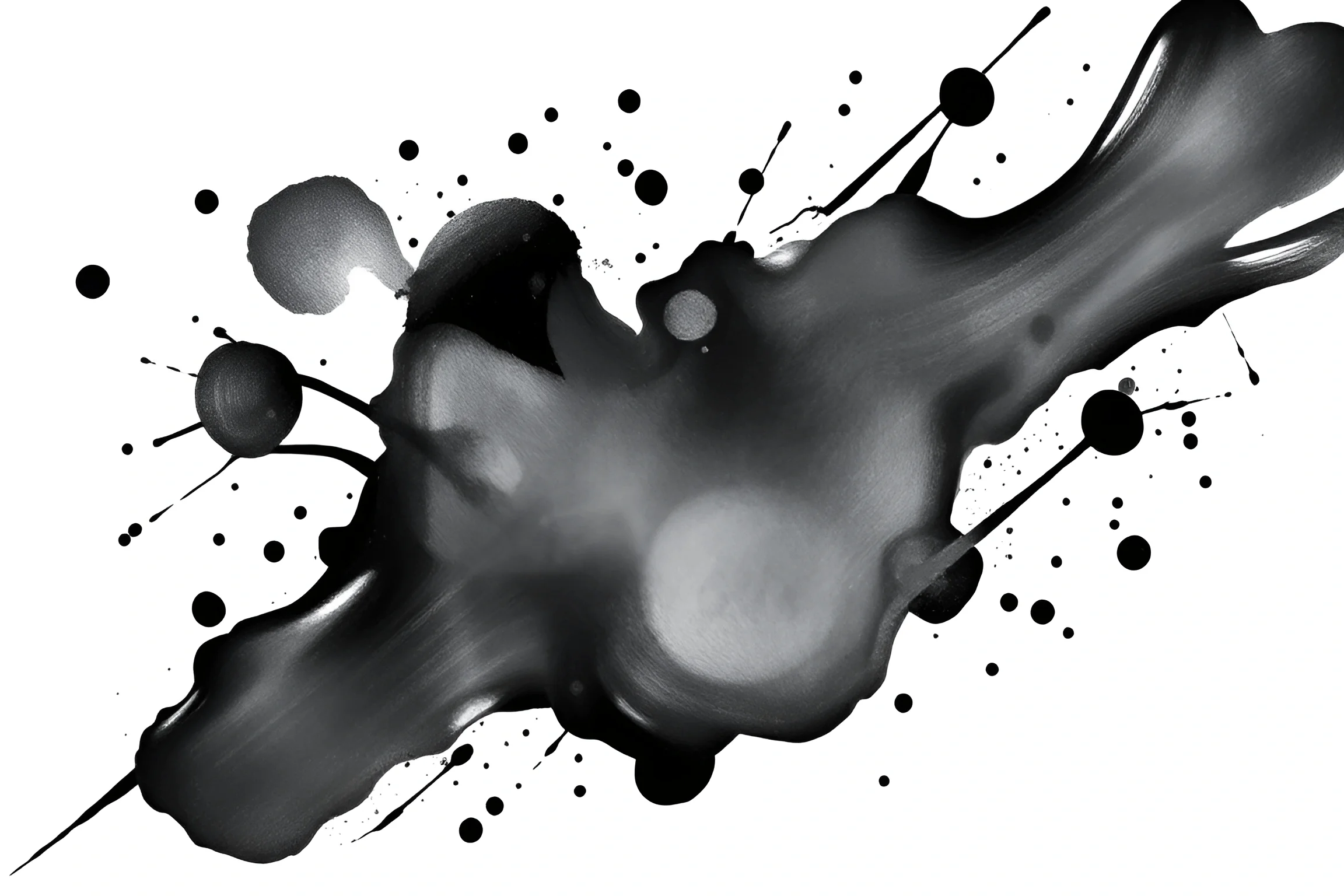 Black Ink Splatter on White Background - Free Download - AI Scribbles