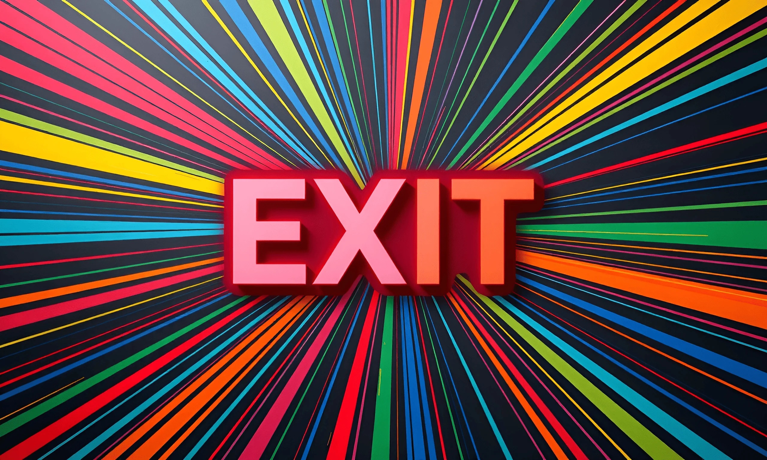 Exit Sign What Color Colorful Exit Sign with Radiant Lines - Free Download - AI Scribbles