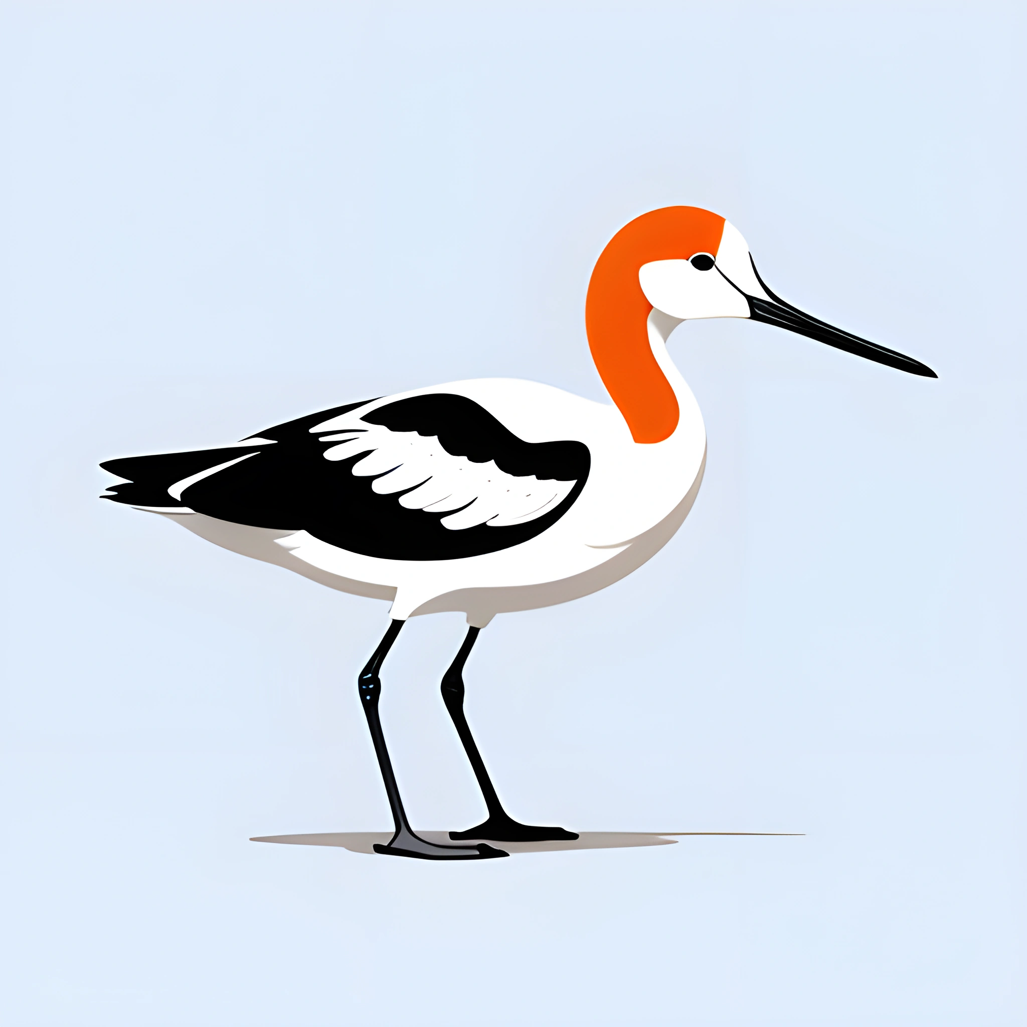 a bird with a long beak standing on a white surface