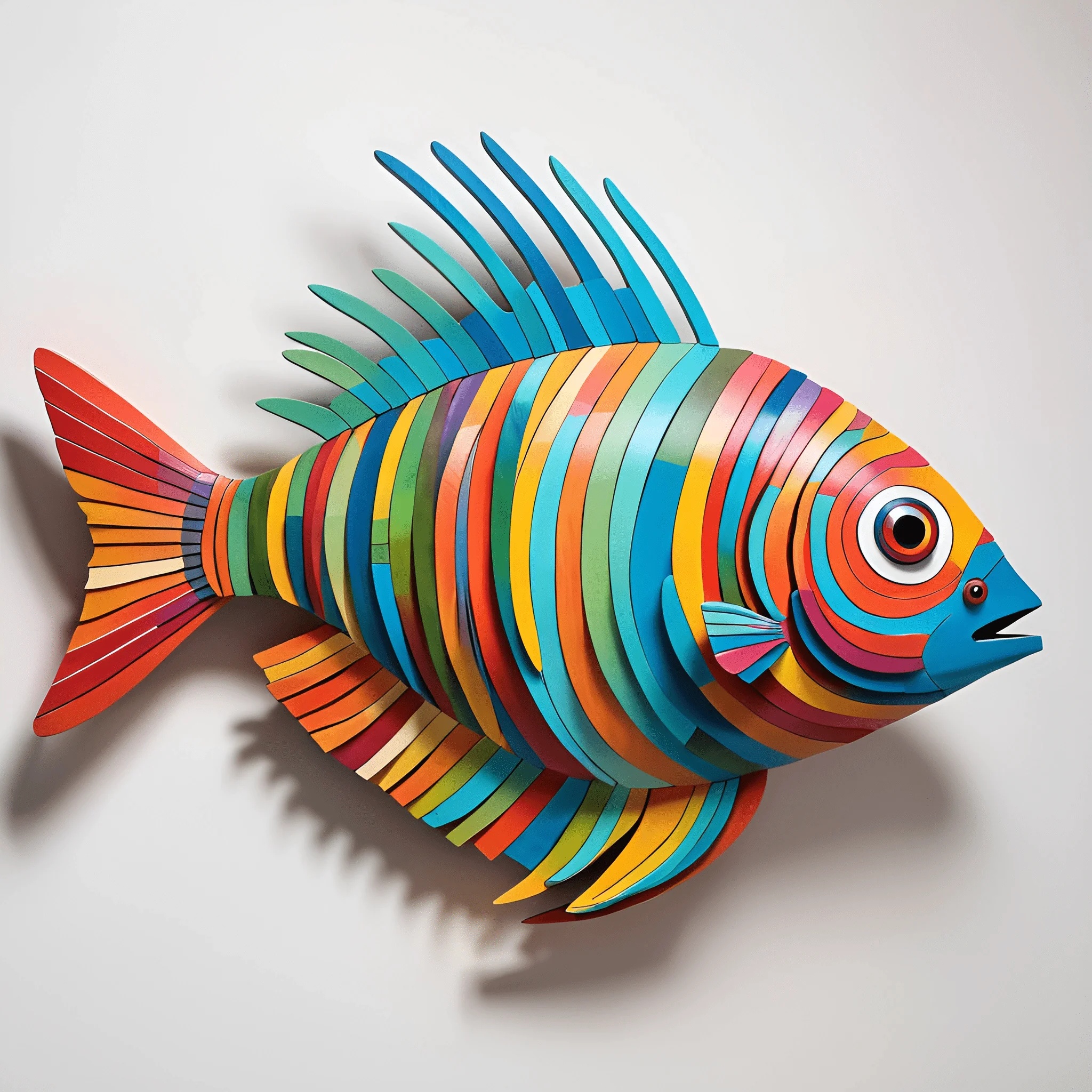 Colorful 3D Fish Sculpture - Free Download - AI Scribbles