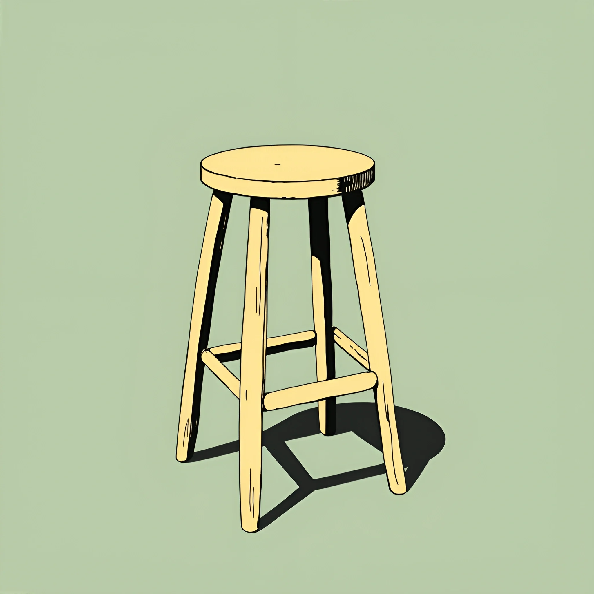 Simple Shape Stool Simple Yellow Stool - Free Download - AI Scribbles
