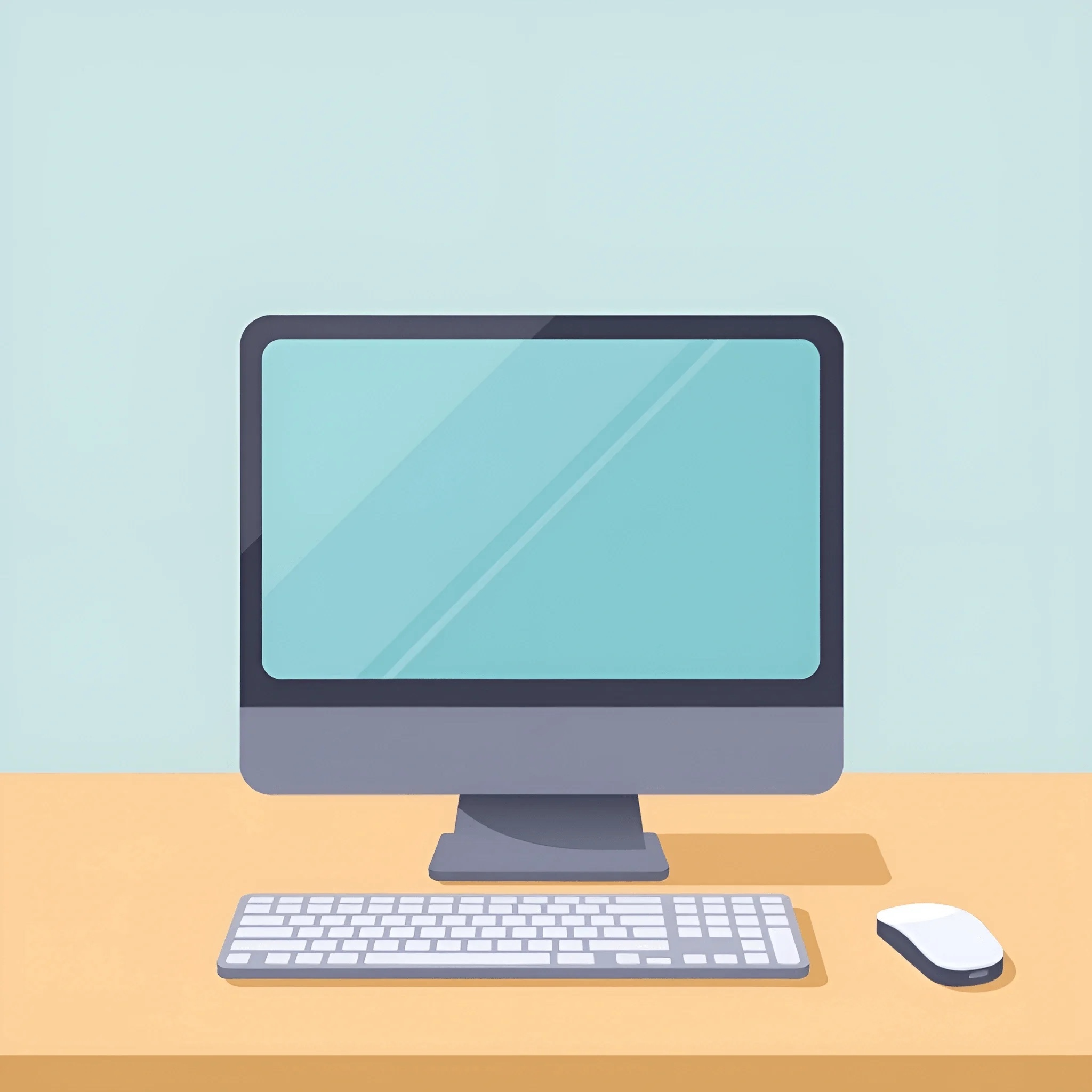 Minimalist Digital Workspace With Desktop Computer - Free Download - AI ...