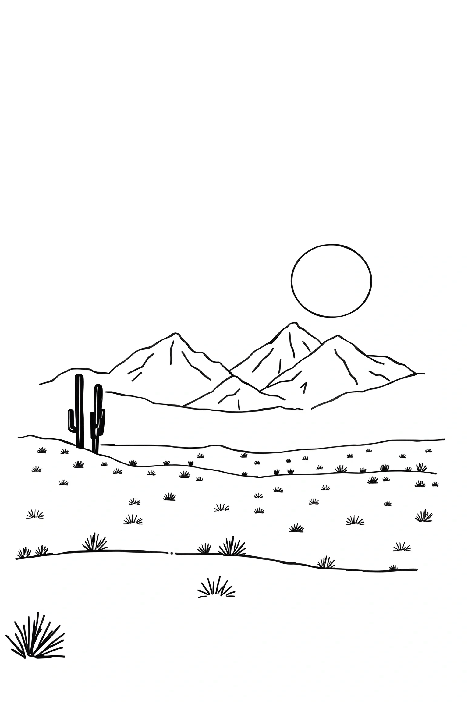 Desert Line Writing Minimalist Desert Landscape Line Drawing - Free Download - AI Scribbles