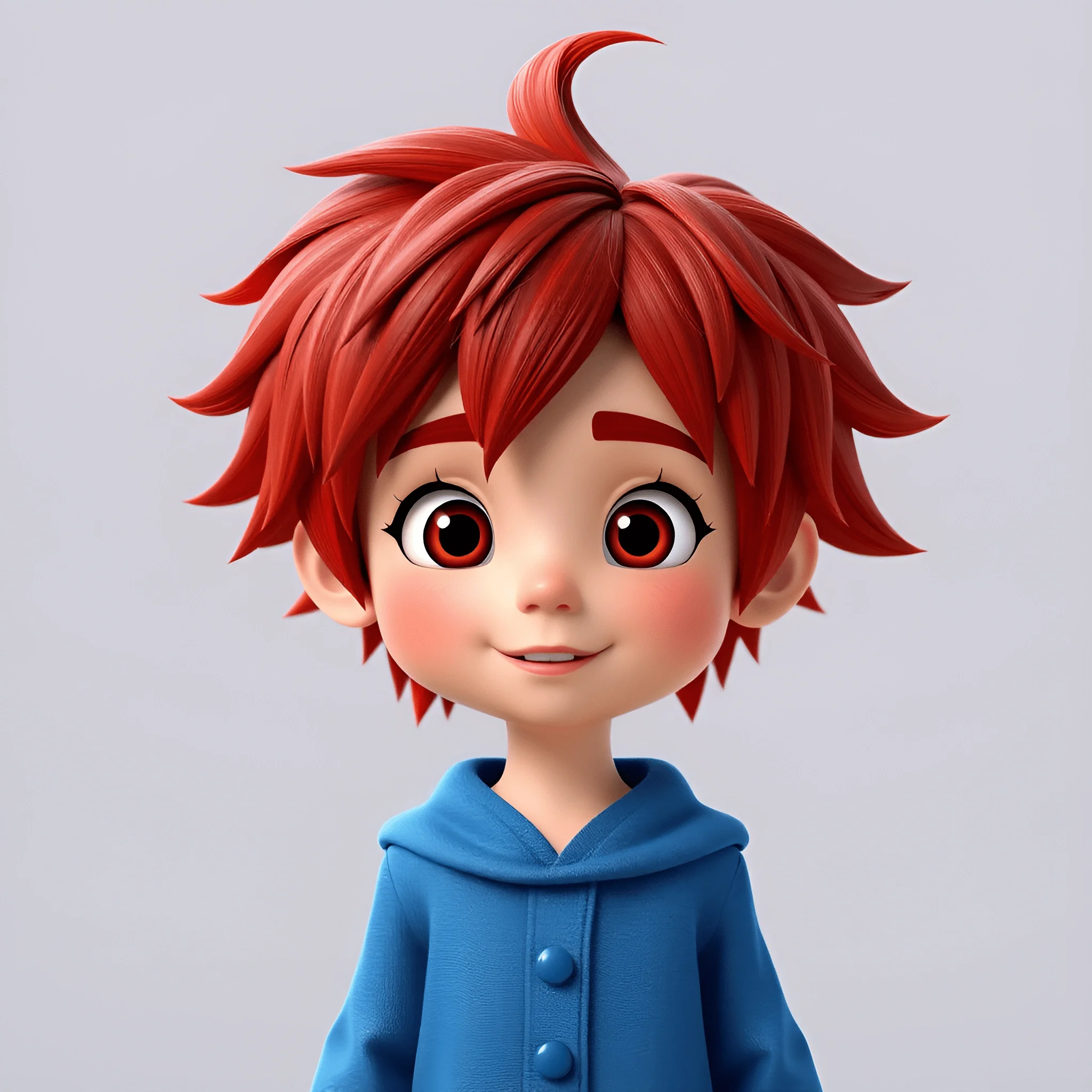 3D Cartoon Boy With Red Hair In Blue Hoodie - Free Download - AI Scribbles