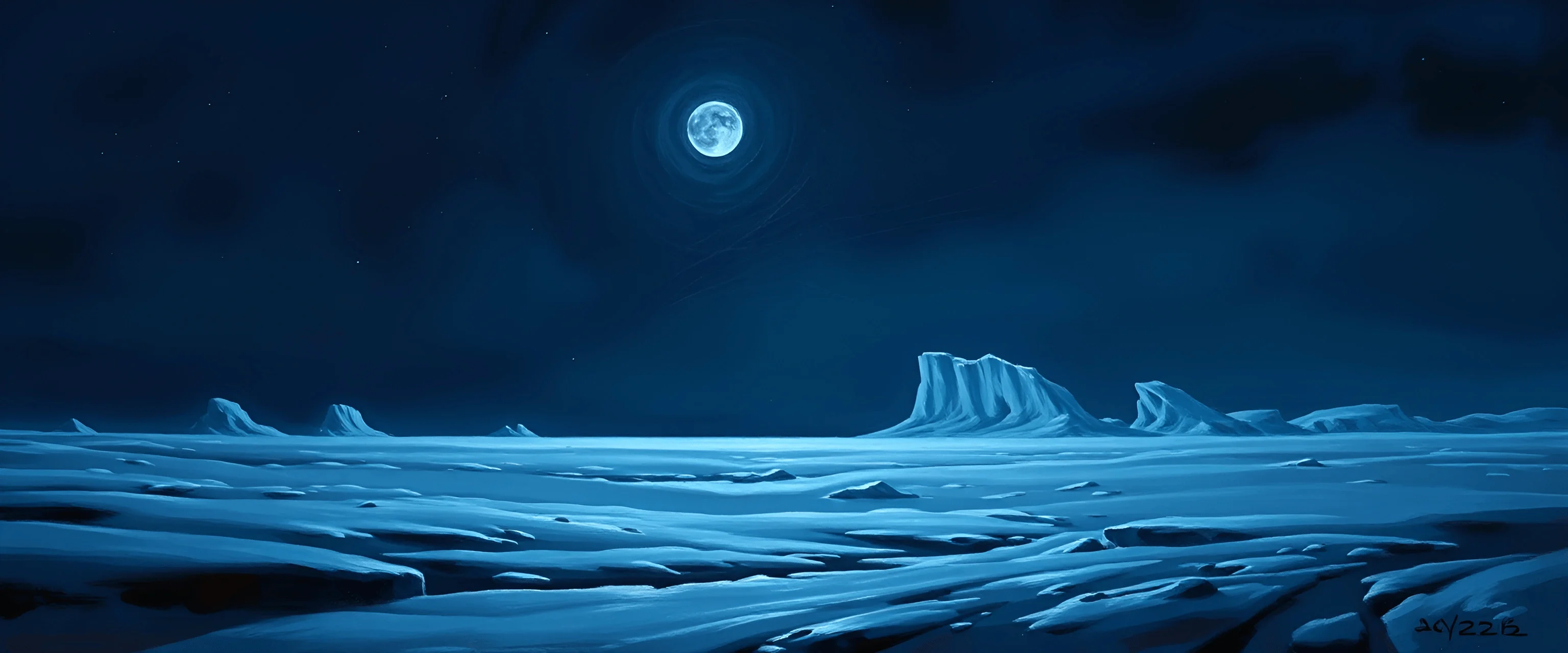 Moonlit Arctic Ice Landscape - Free Download - AI Scribbles