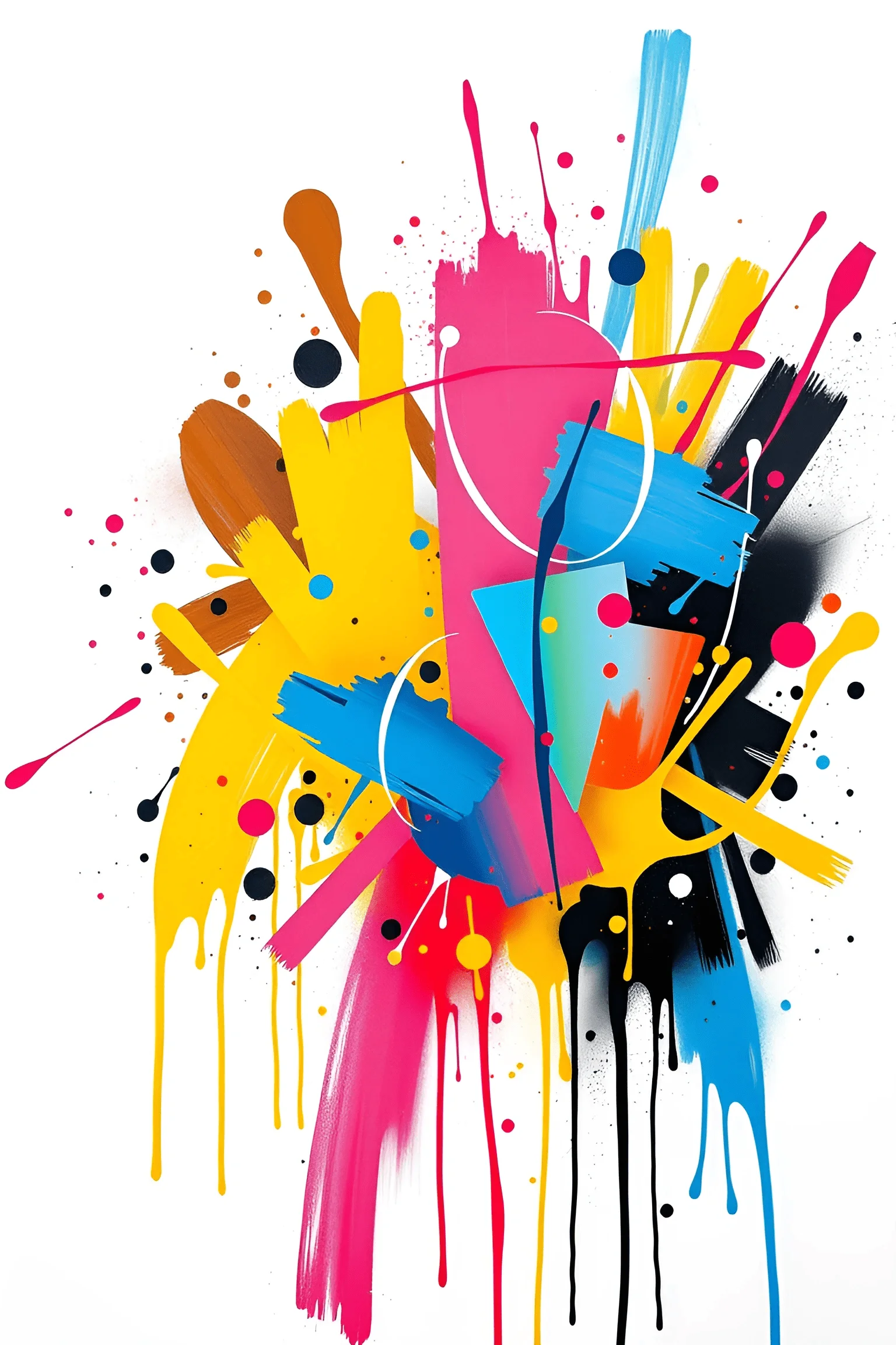Colorful Abstract Paint Splatter Art - Free Download - AI Scribbles