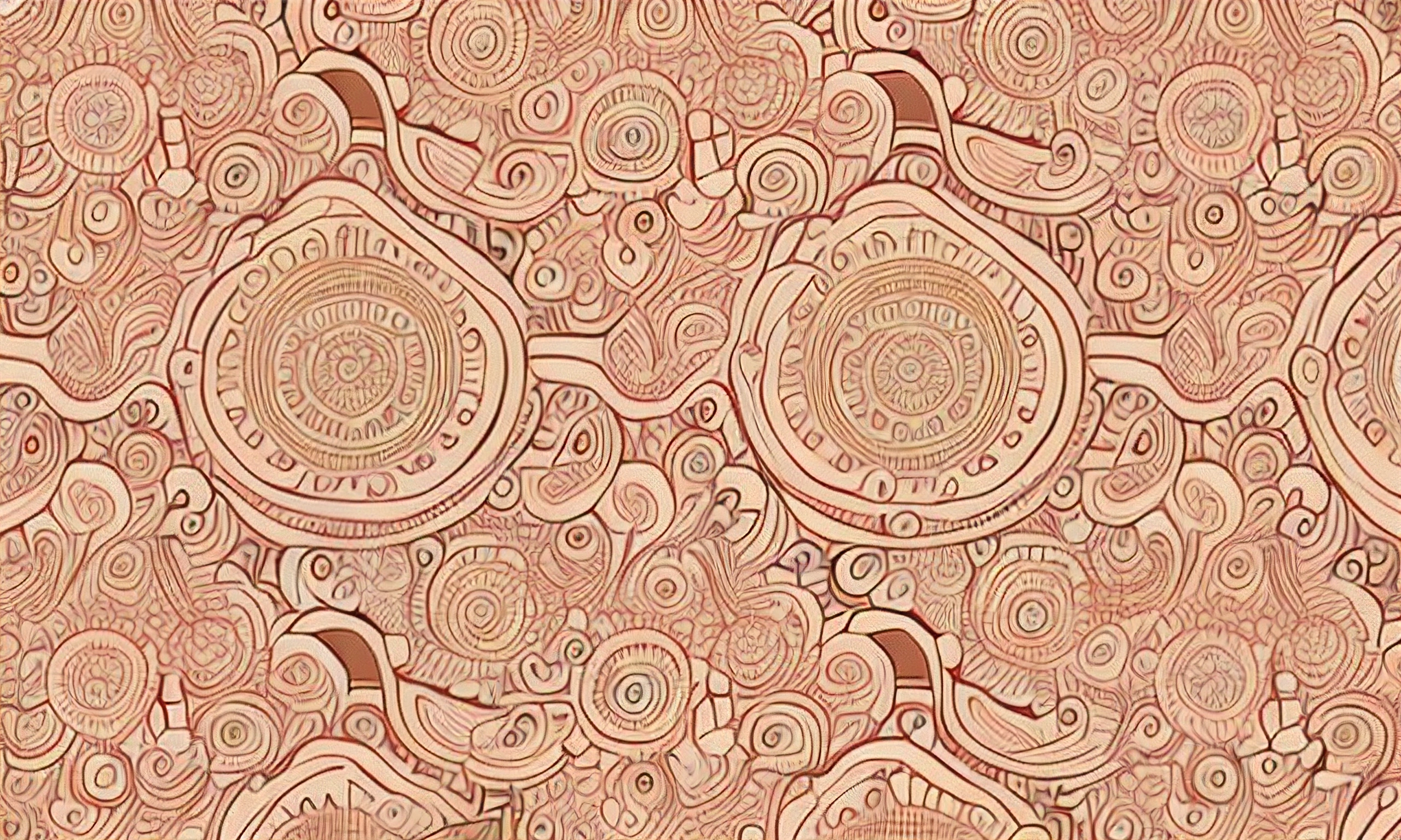 a close up of a pattern of paisleys on a pink background