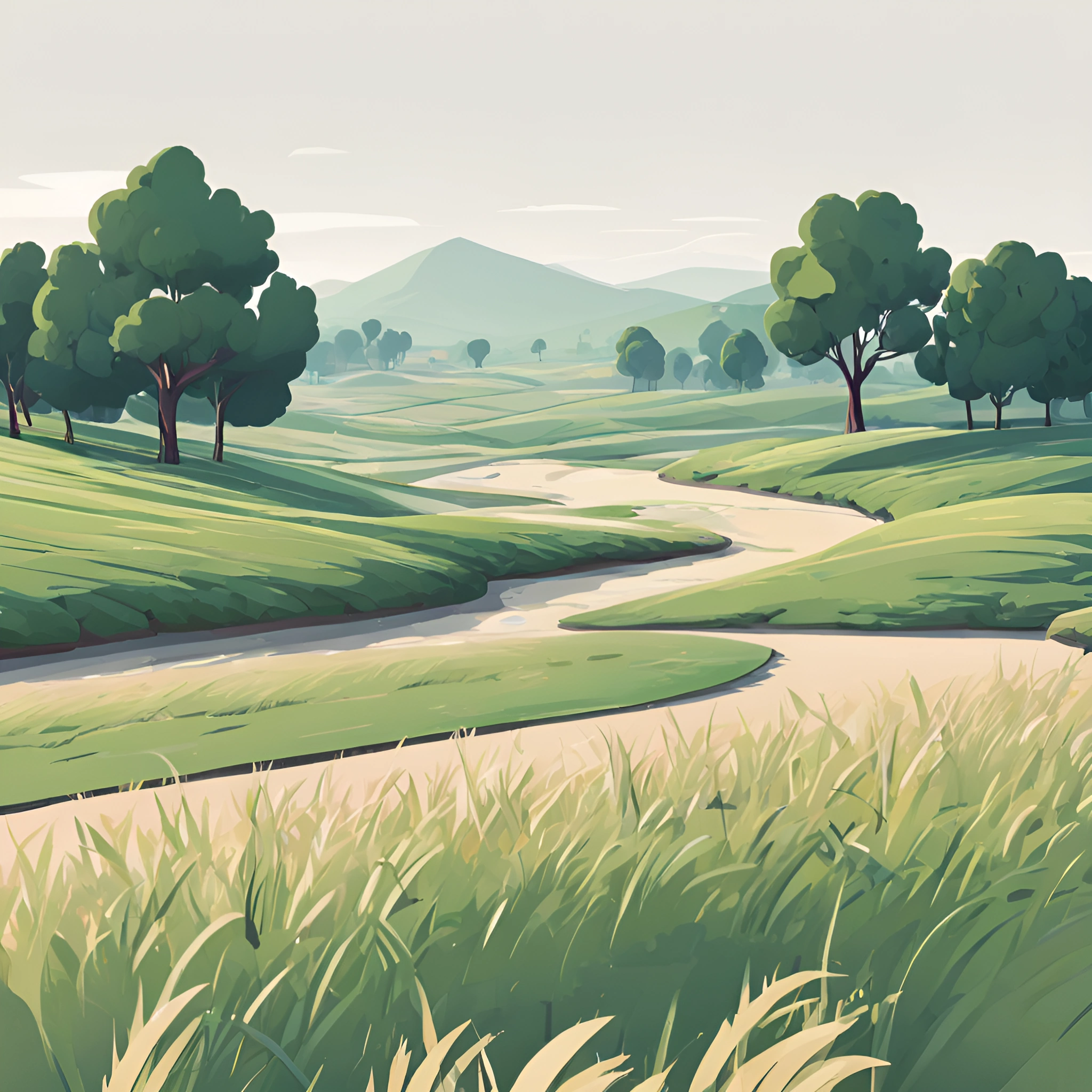 Serene Landscape with Meandering River - Free Download - AI Scribbles