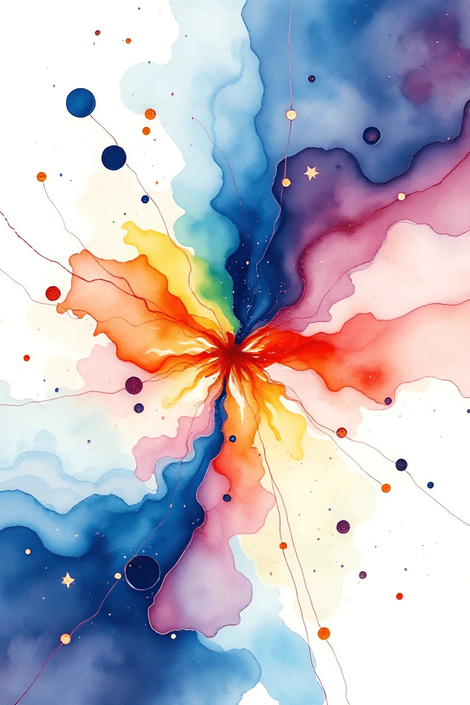 Abstract Cosmic Explosion Watercolor Painting - Free Download - AI ...