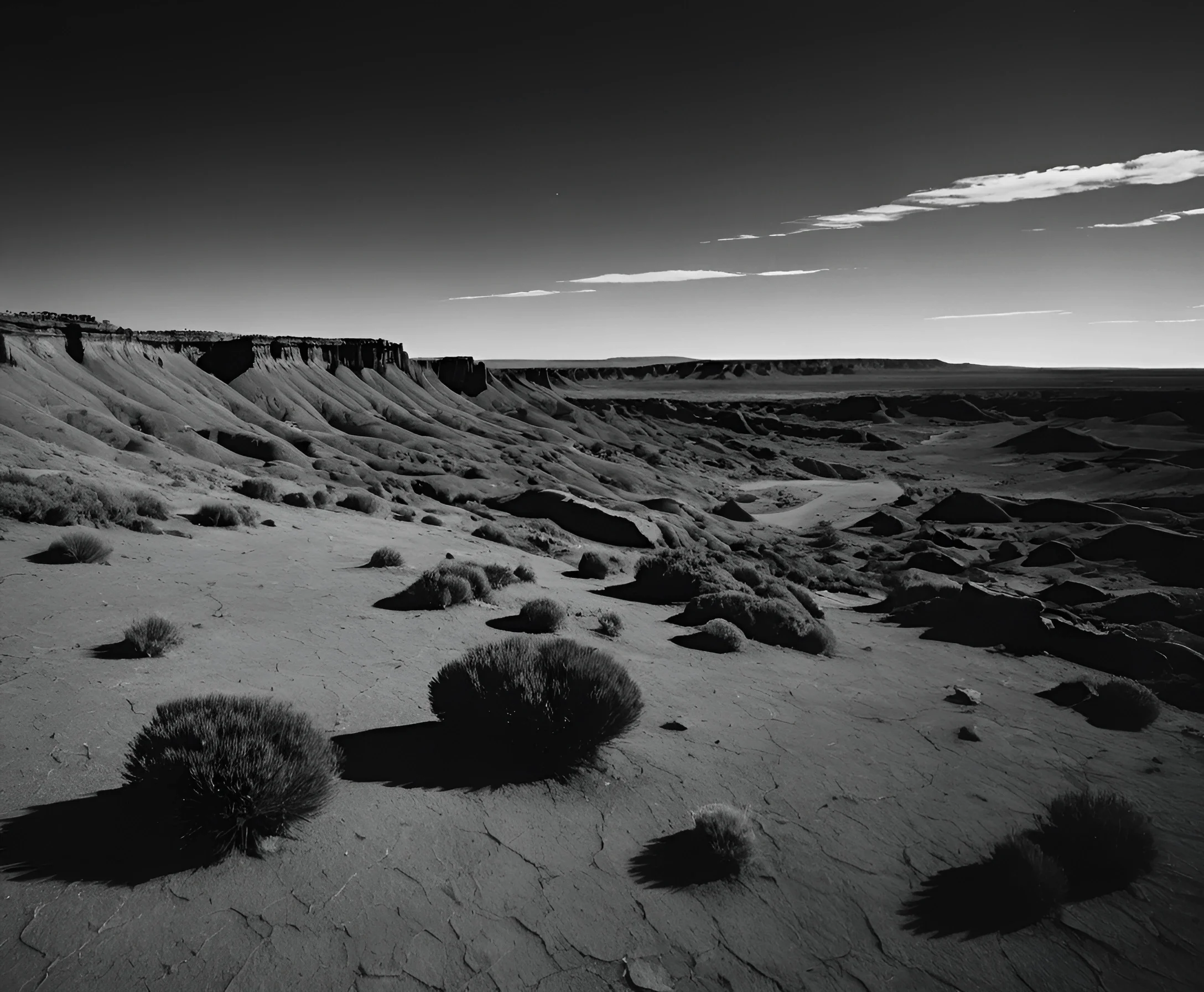 Desolate Landscape in Black and White - Free Download - AI Scribbles