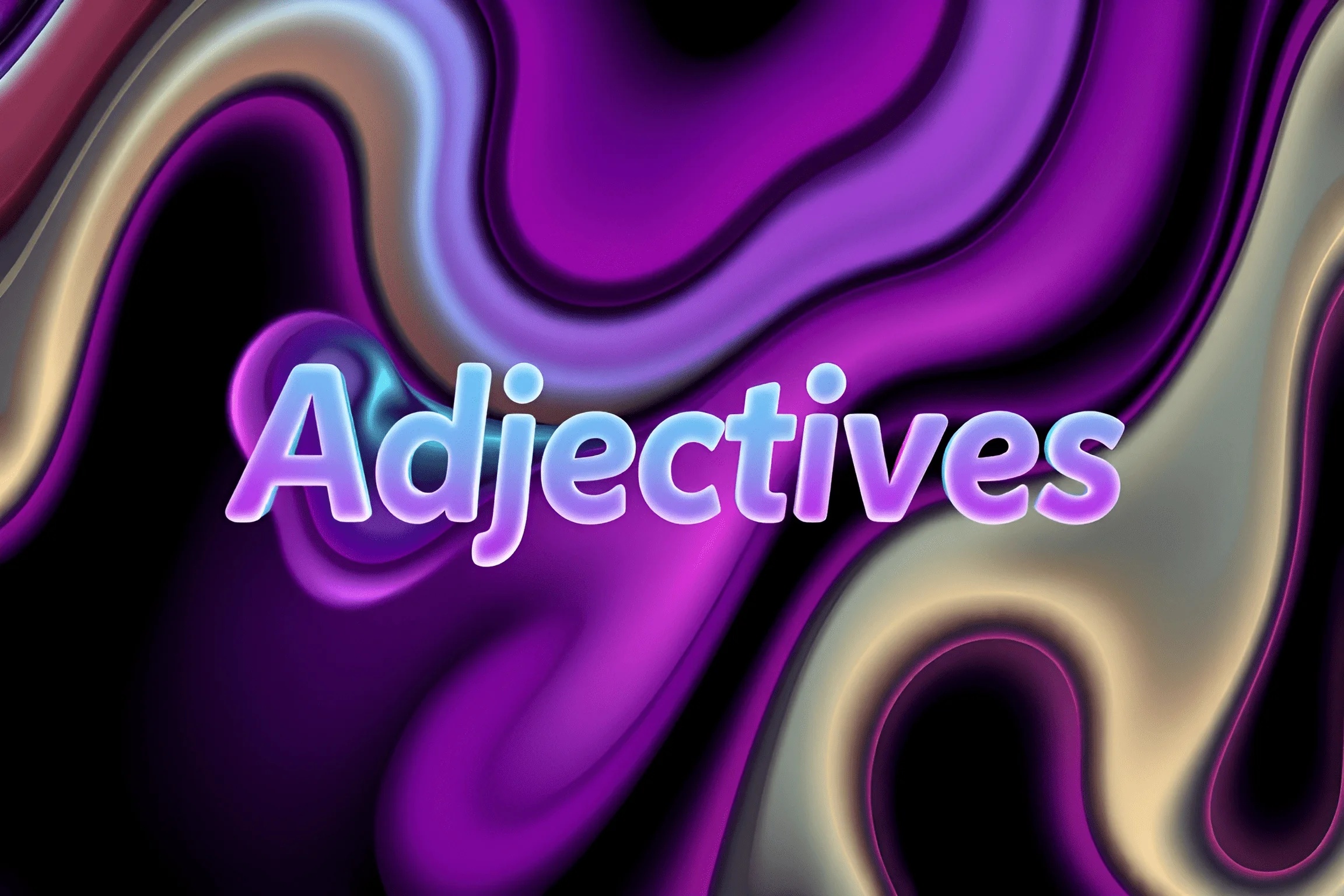 Abstract Purple Fluid Background with Adjectives Text - Free Download ...