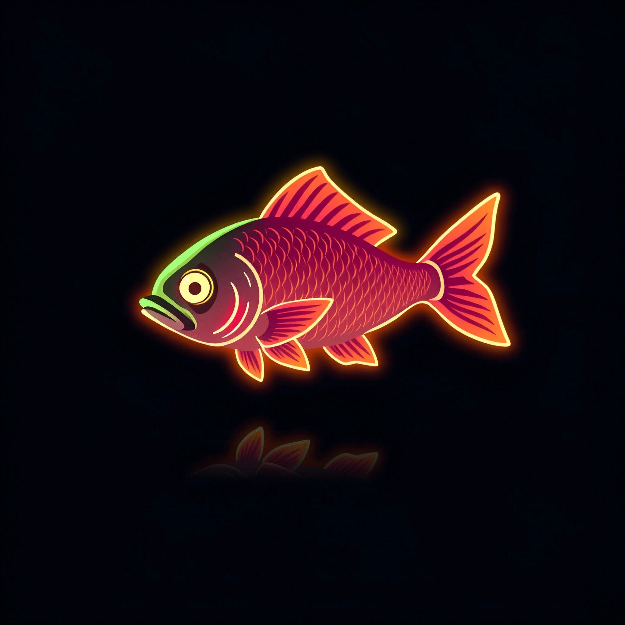 Neon Fish Illustration - Free Download - AI Scribbles