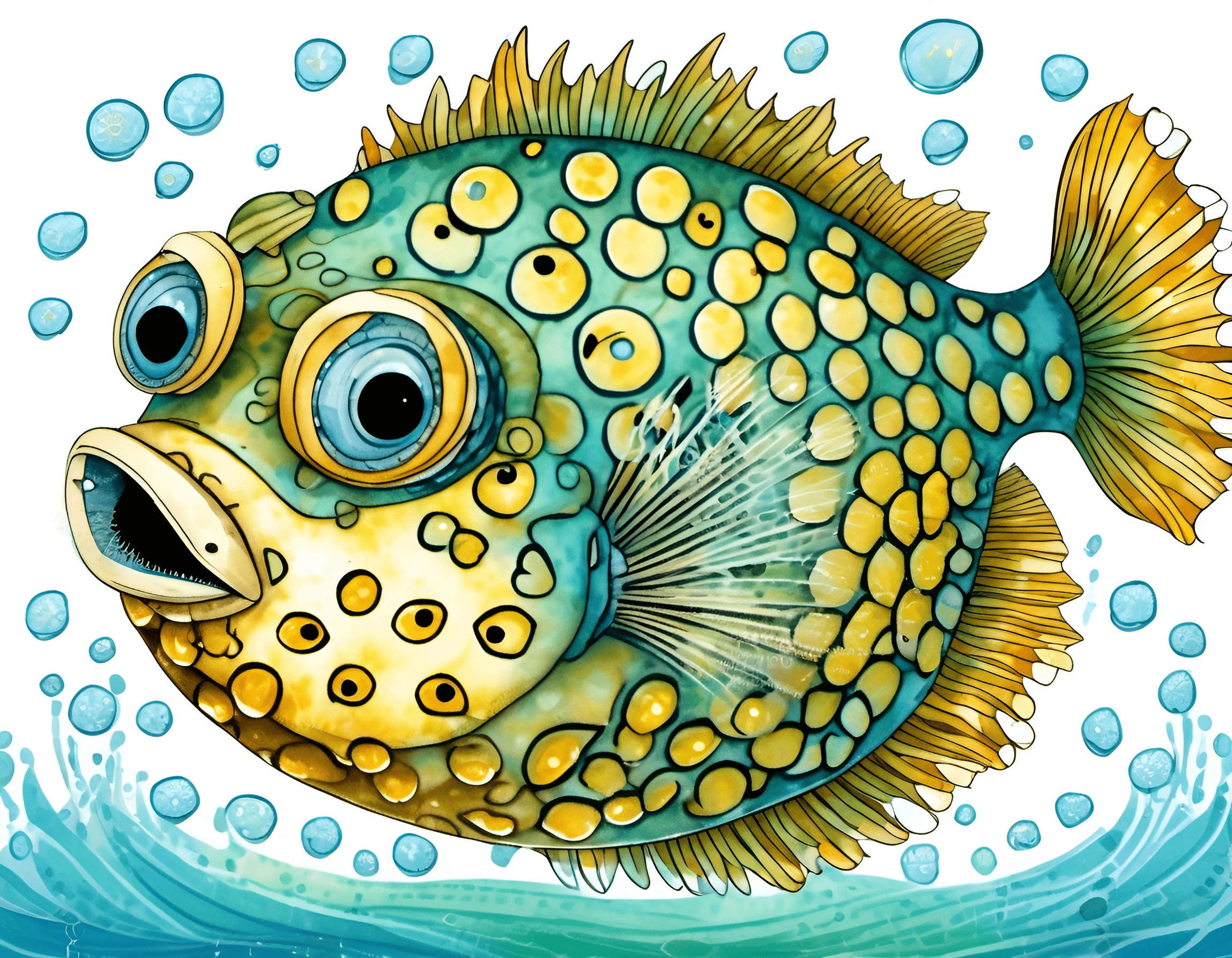 Colorful Cartoon Fish Illustration - Free Download - AI Scribbles