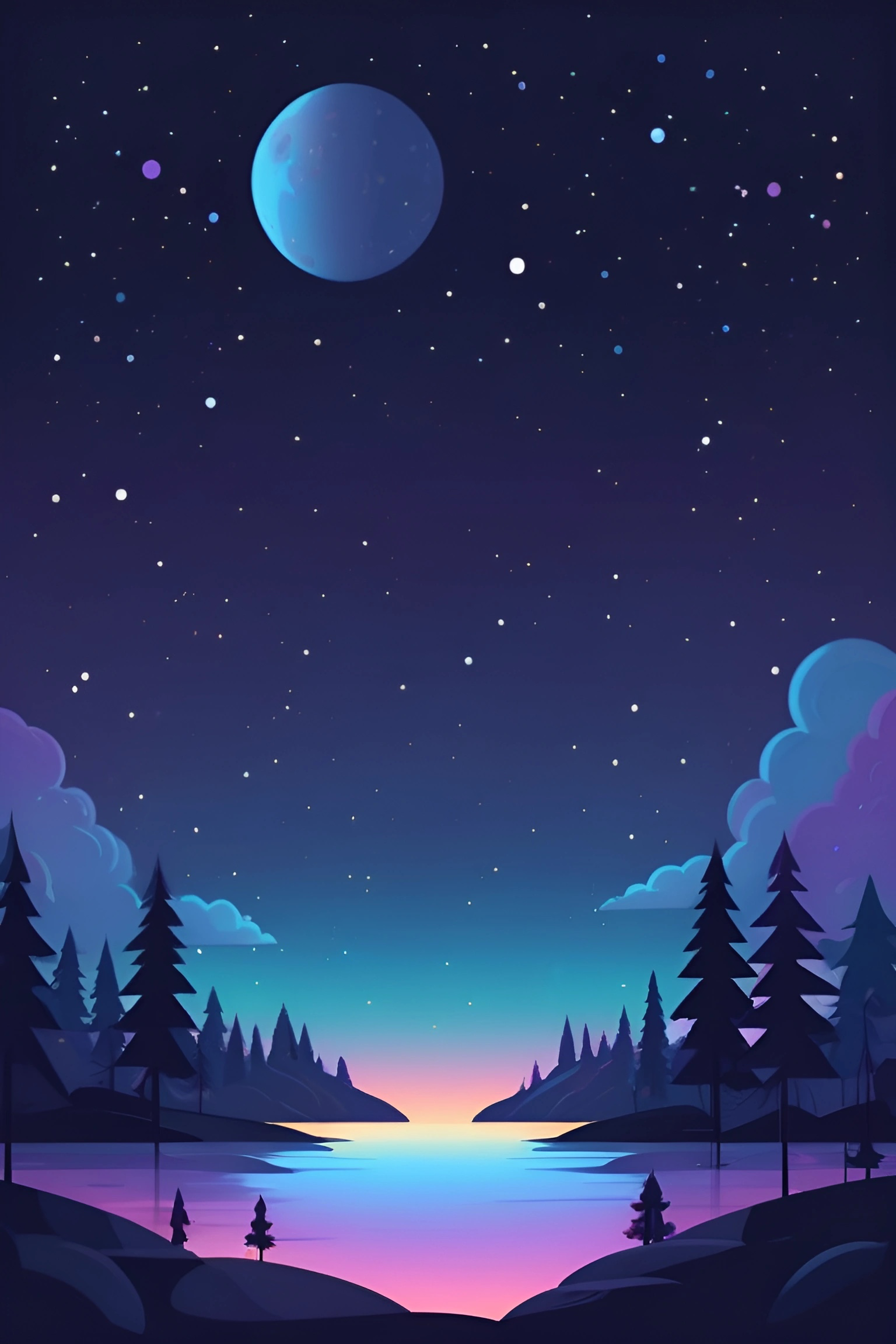 Starry Night Sky Over a Serene Lake - Free Download - AI Scribbles