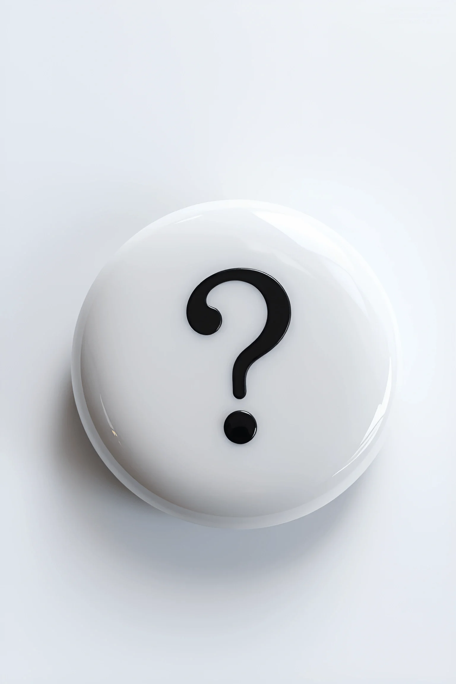 Question Mark Button Drawing Glossy White Button with Black Question Mark - Free Download - AI Scribbles