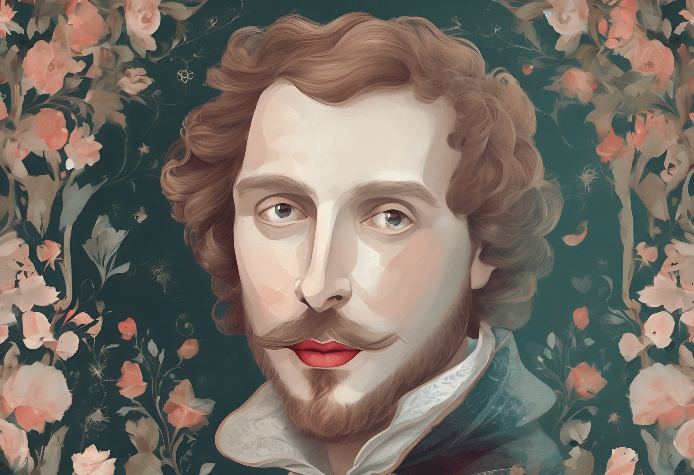 Renaissance-Style Portrait with Floral Background - Free Download - AI ...