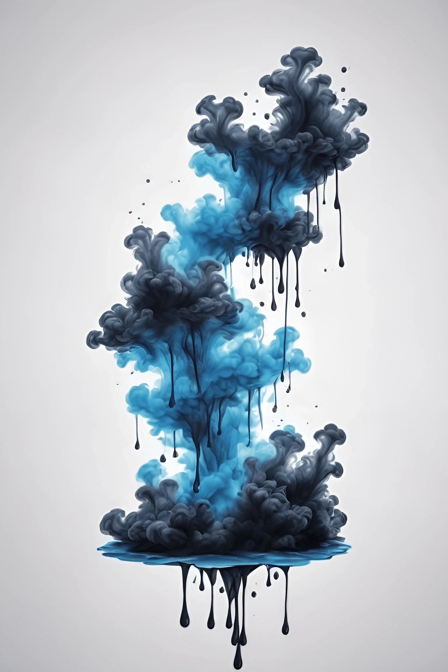 Abstract Blue and Black Smoke Formation - Free Download - AI Scribbles