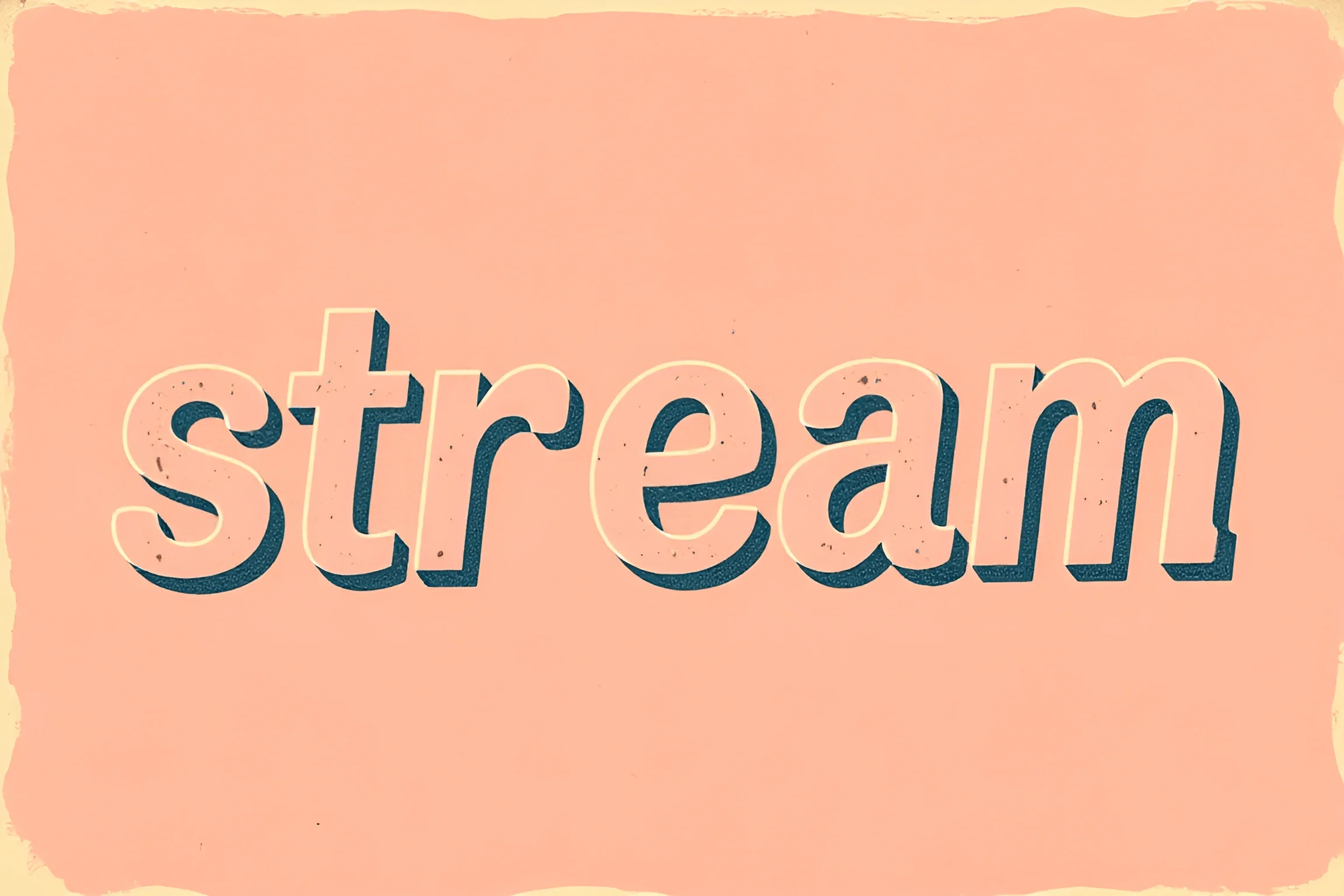 Streams Word Design 3D Retro Text Effect of the Word Stream - Free Download - AI Scribbles