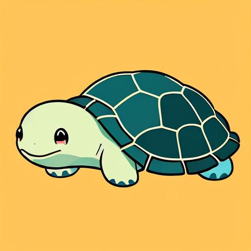 a cartoon turtle with a yellow background