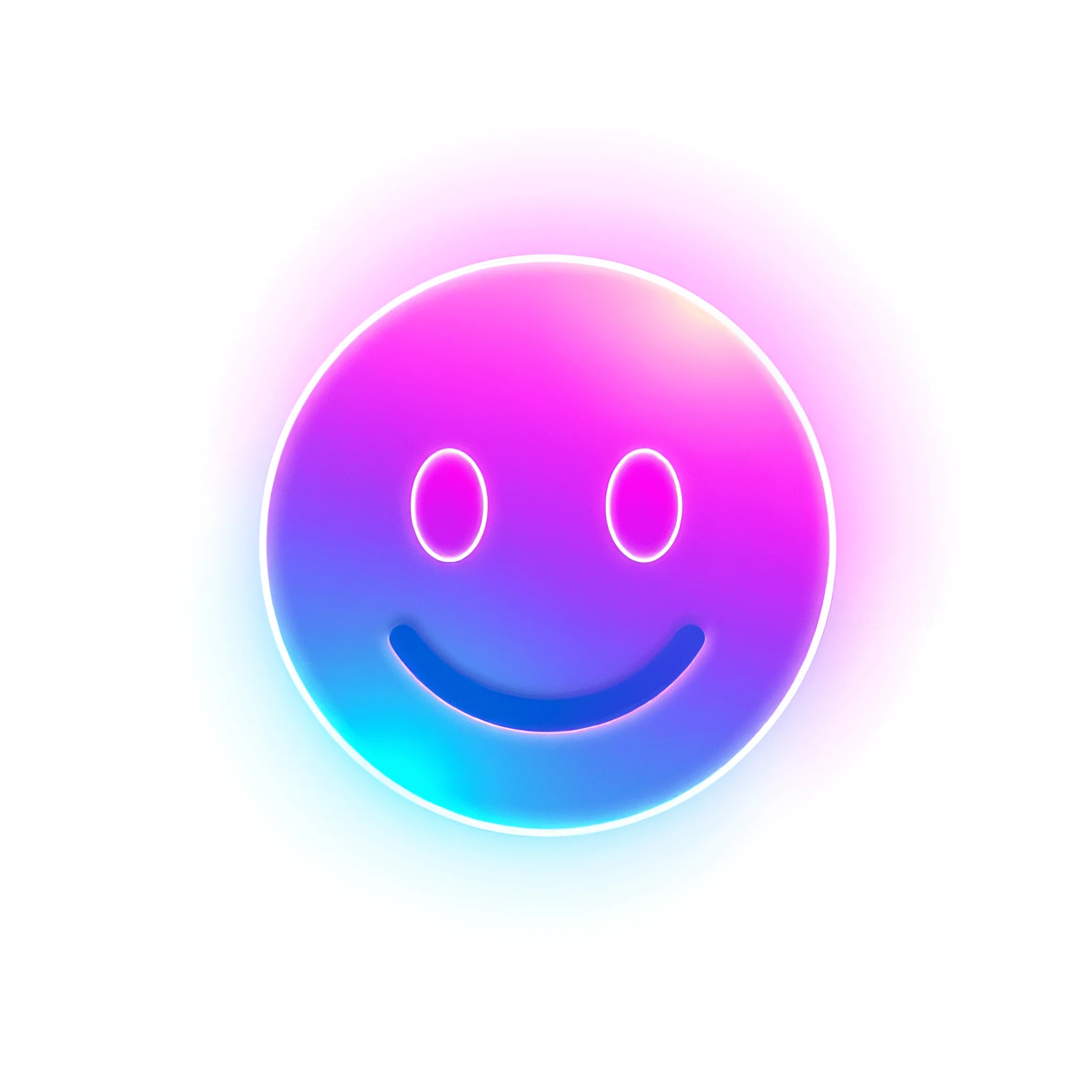Smiley Gradient Glowing Neon Gradient Smiley Face Icon - Free Download - AI Scribbles