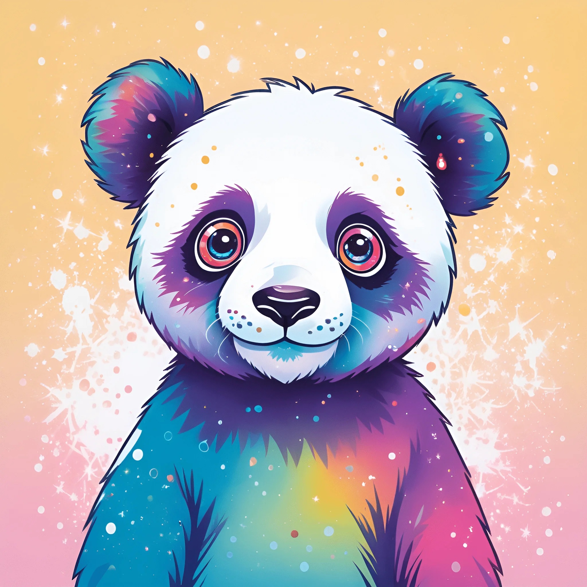 Dee Panda Vibrant Digital Panda Art - Free Download - AI Scribbles