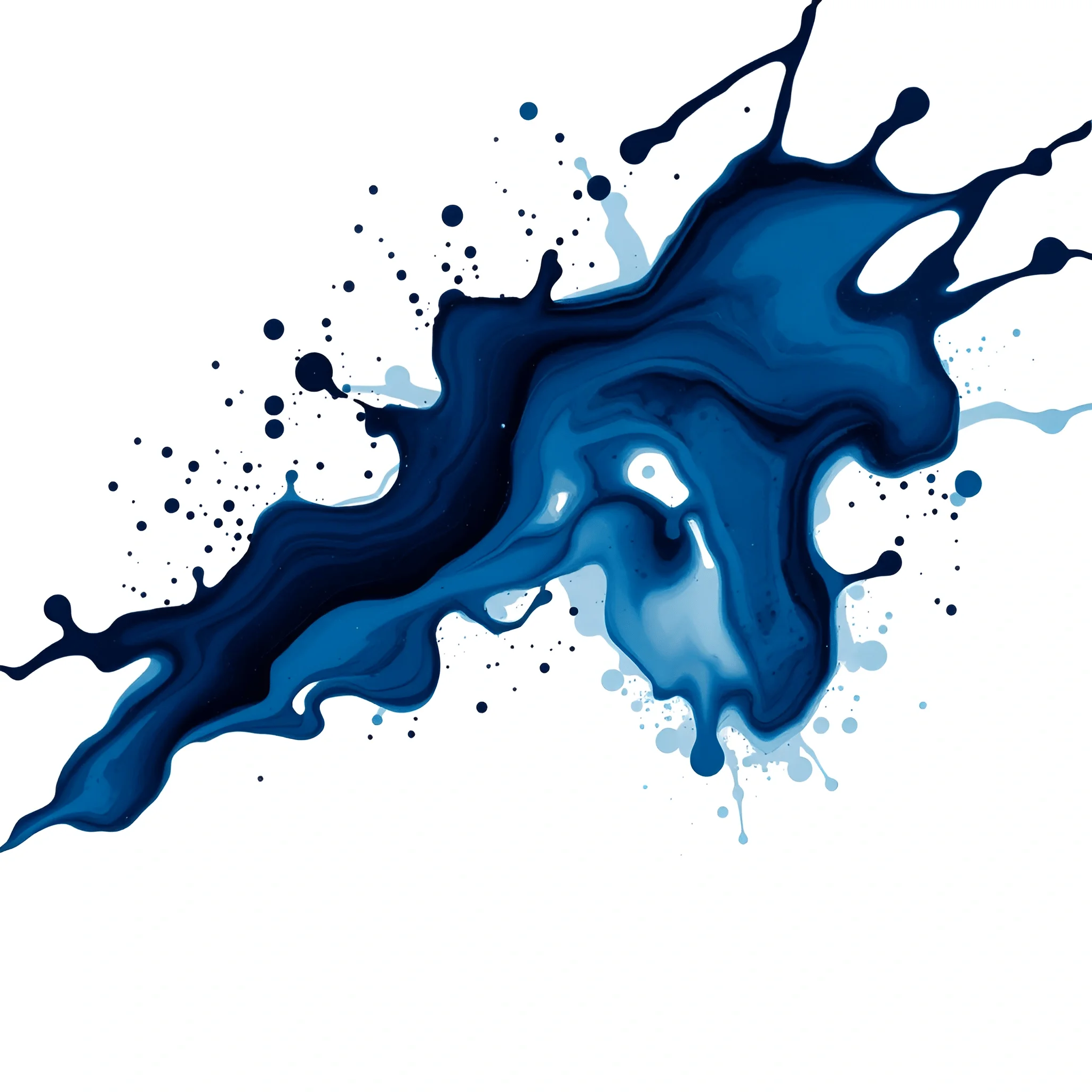 Blue Ink Splash On White Background - Free Download - AI Scribbles