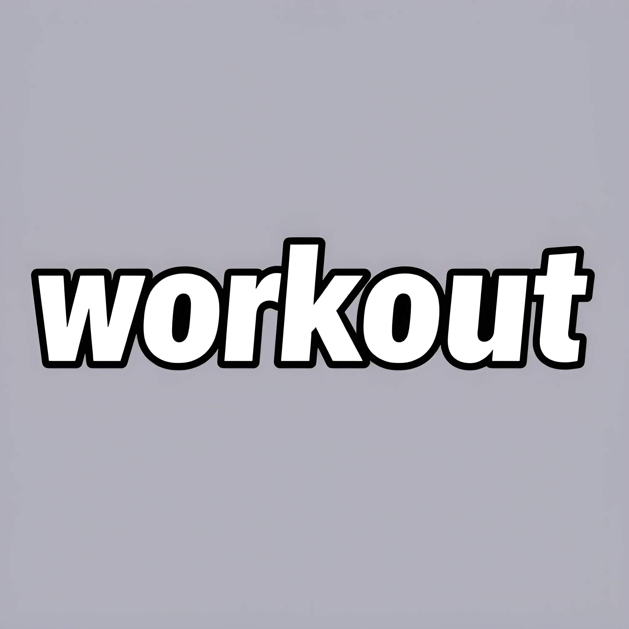Workout Word Design With Bold Outline - Free Download - AI Scribbles