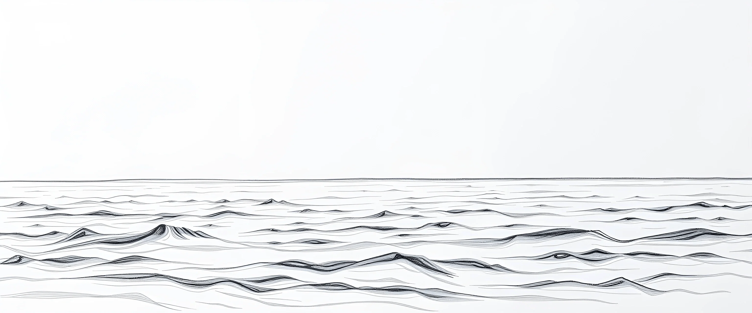 Minimalist Pencil Sketch of Ocean Waves - Free Download - AI Scribbles