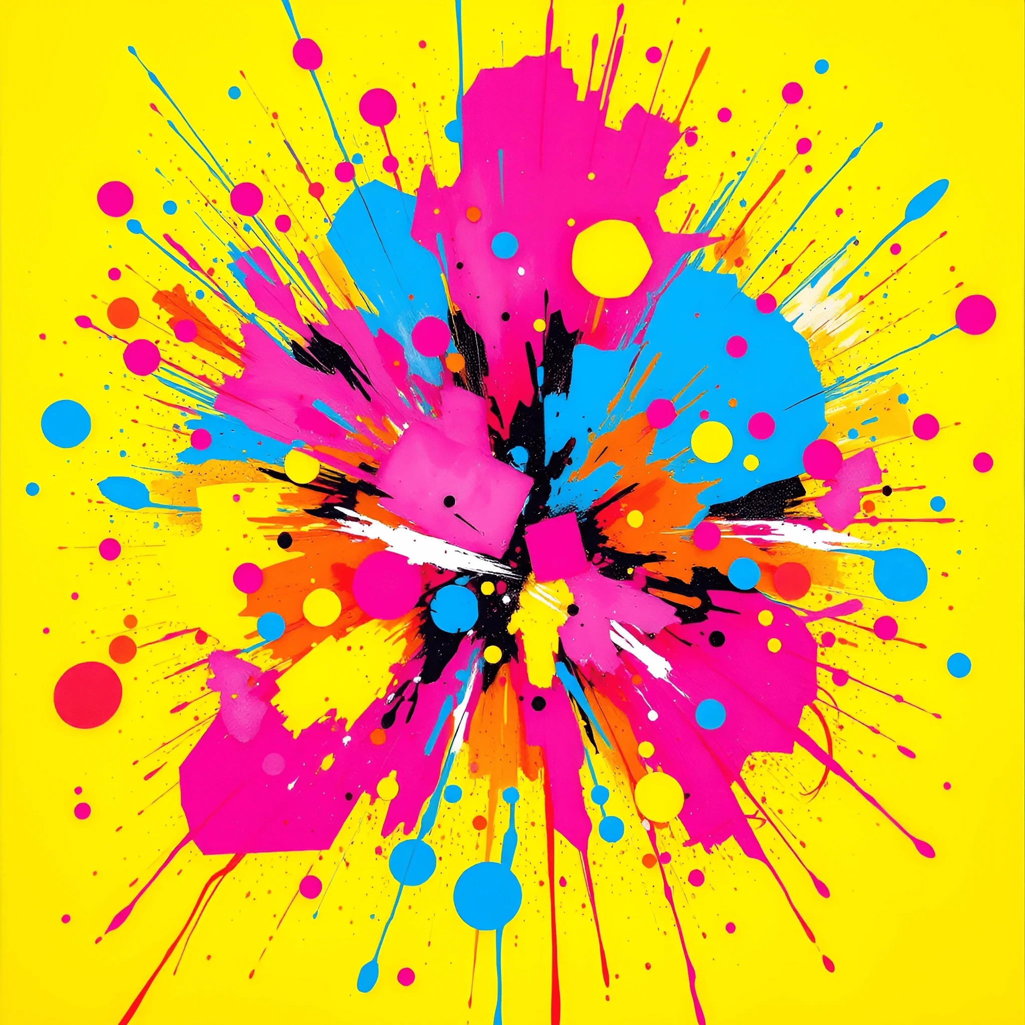 Colorful Paint Splatter Abstract Art - Free Download - AI Scribbles