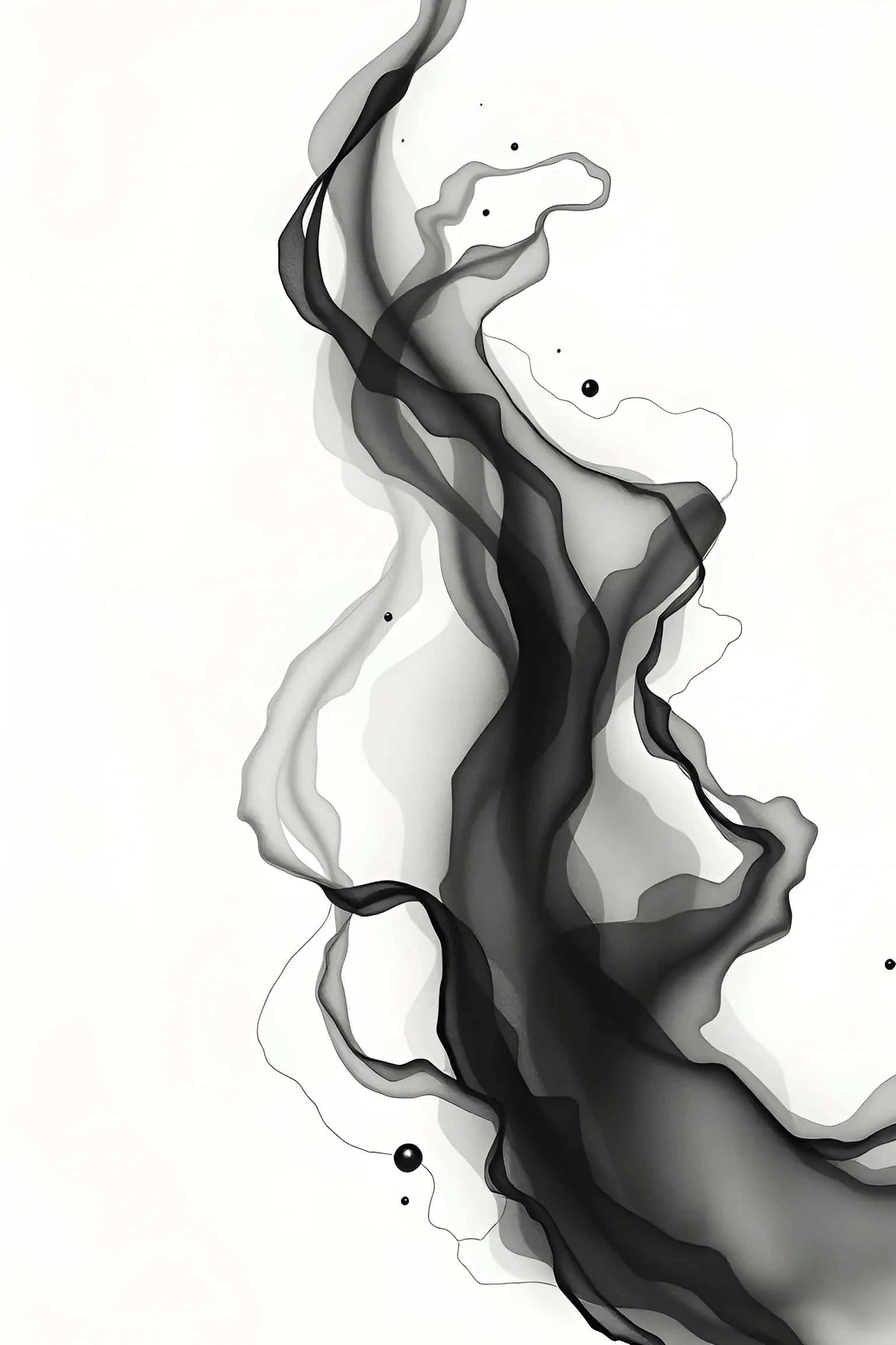 Flow With Ink Black Ink Flow Abstract Art - Free Download - AI Scribbles
